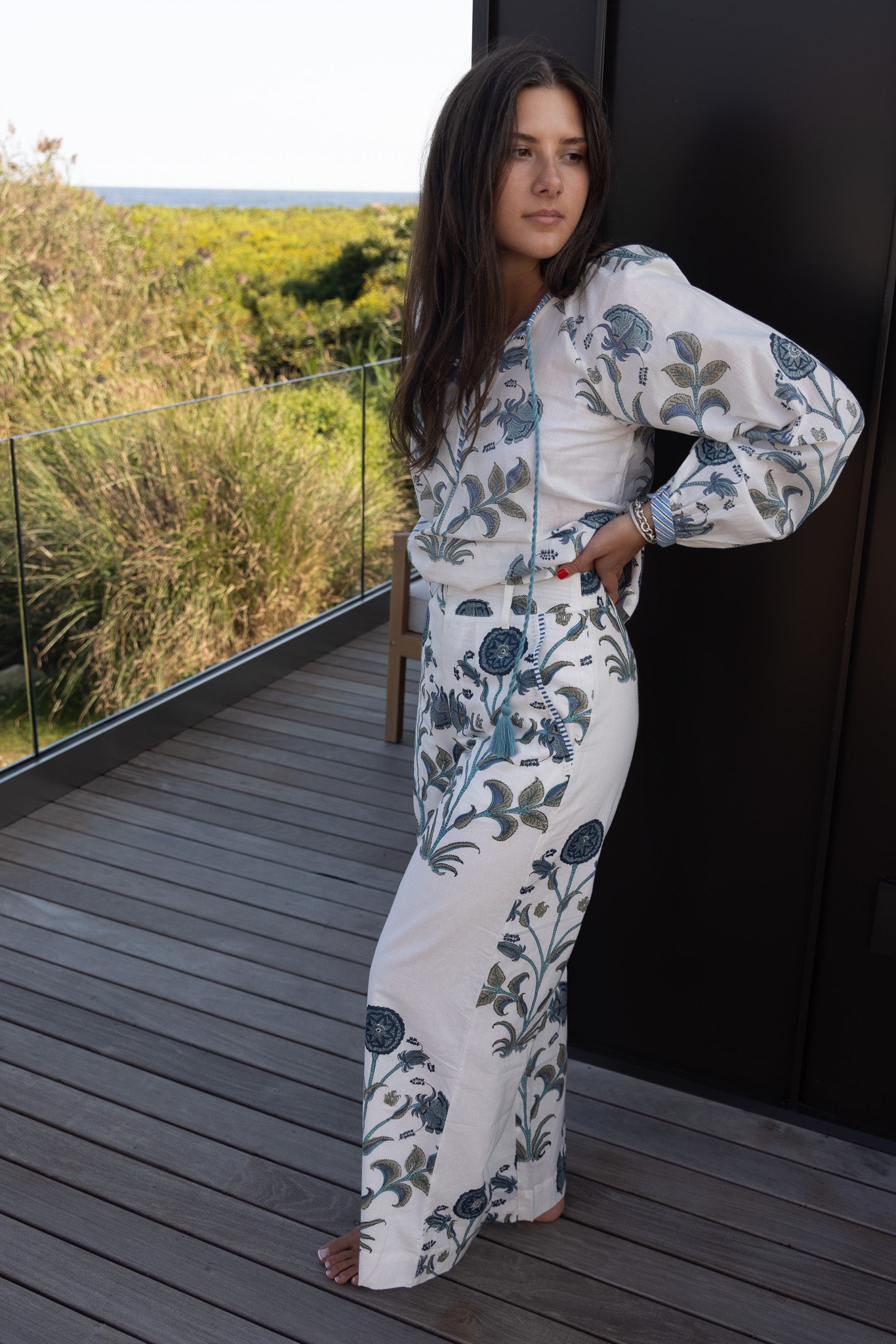 Chara Blouse in BLUE VINE