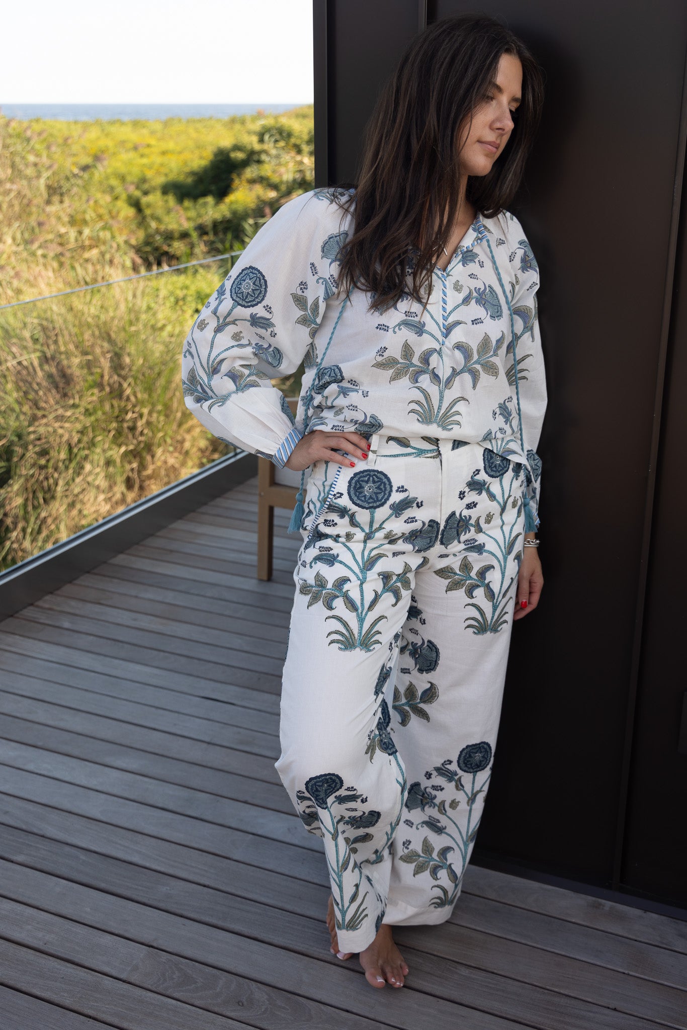 Chara Blouse in BLUE VINE