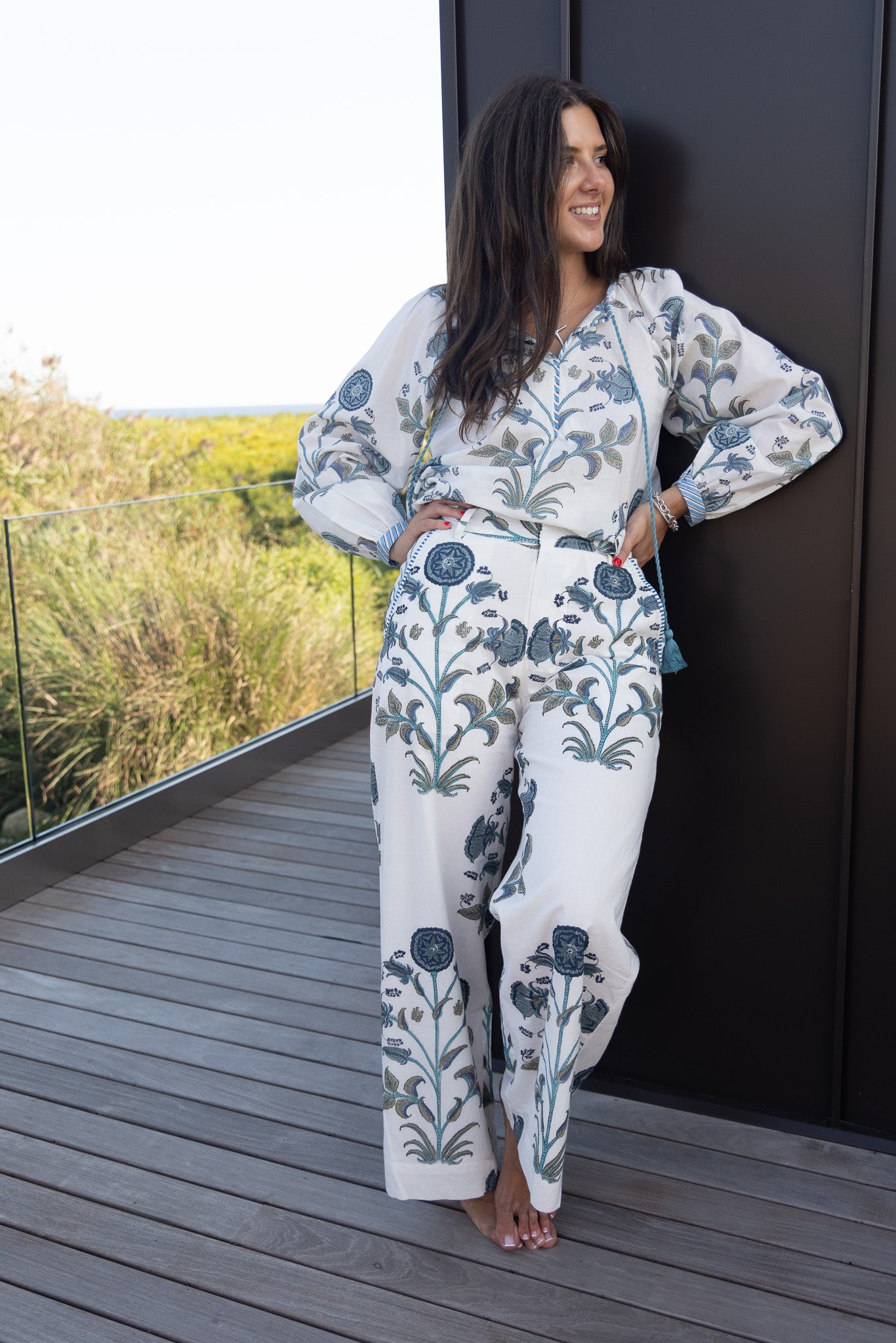 Chara Blouse in BLUE VINE