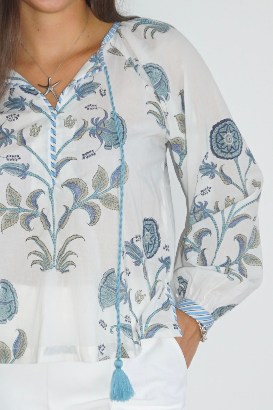 NIBI MTK Chara Blouse - Blue Vine