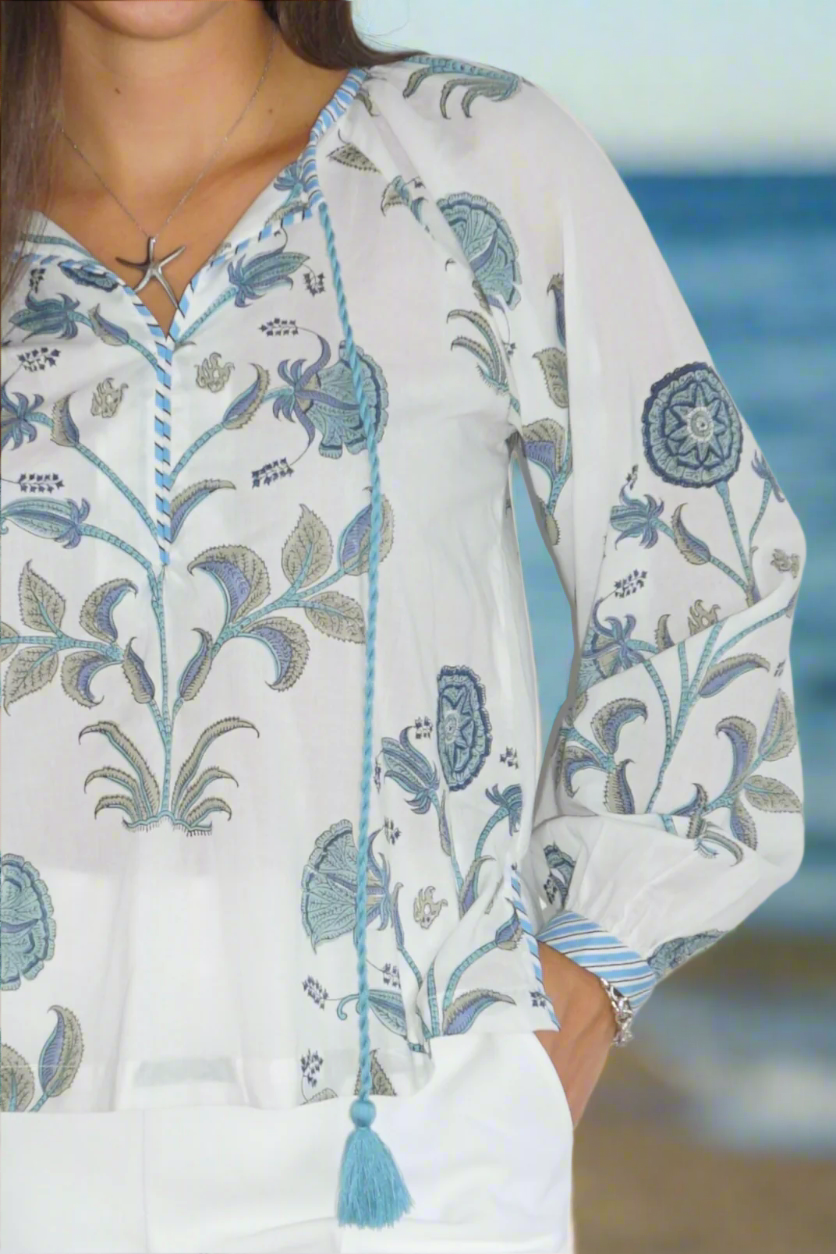 NIBI MTK Chara Blouse - Blue Vine