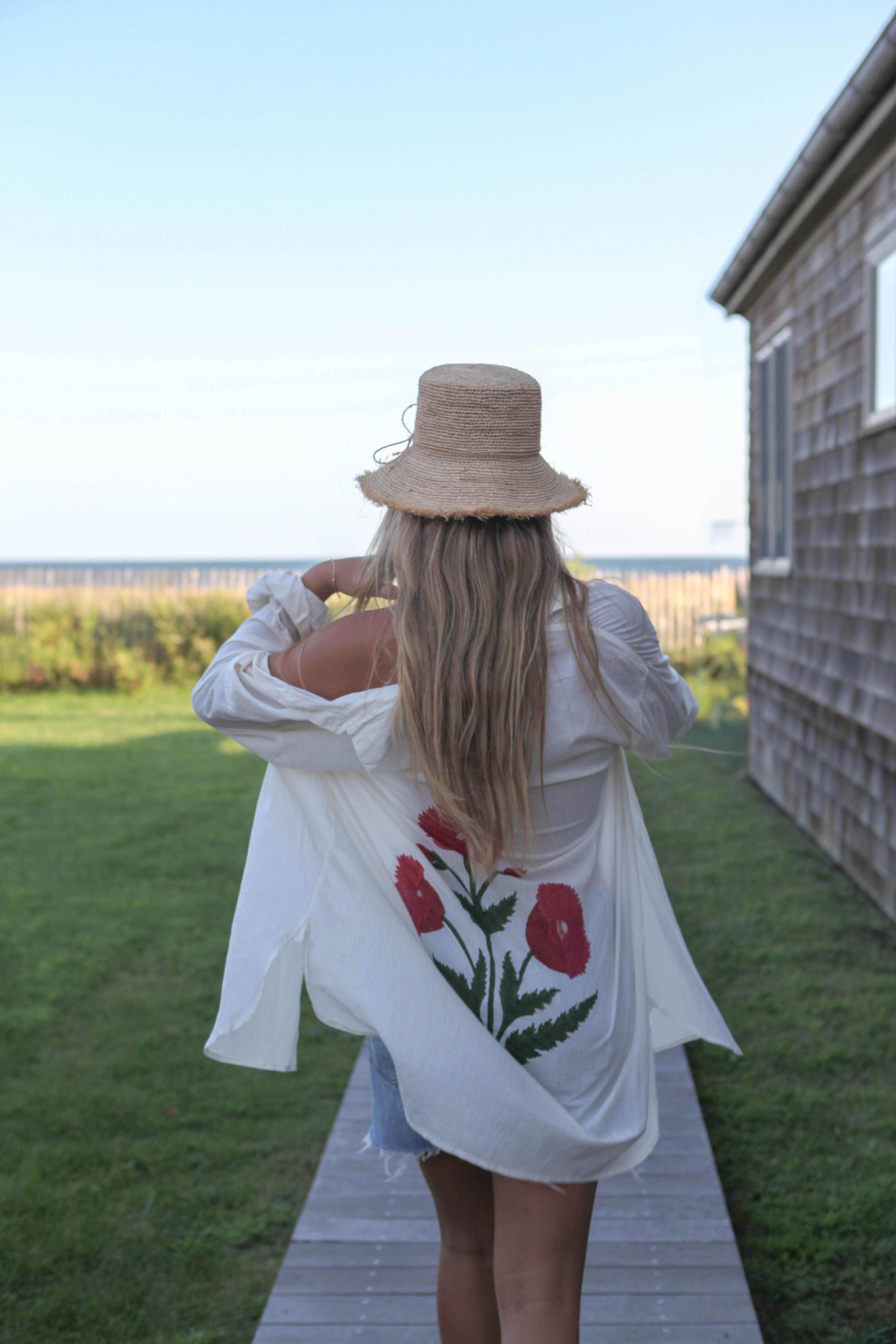 NIBI MTK Clove Shirt Dress - Ecru/Red