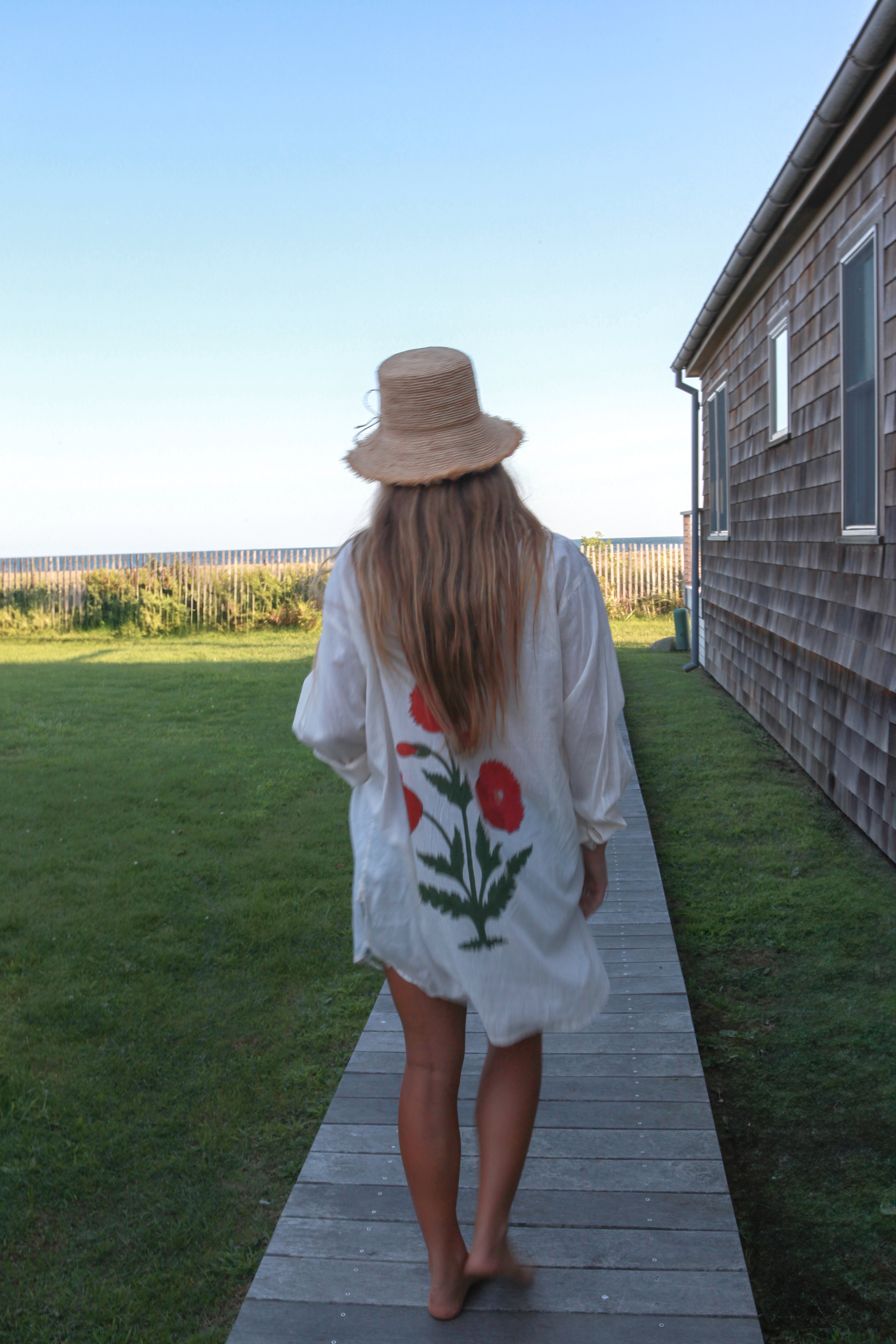 NIBI MTK Clove Shirt Dress - Ecru/Red