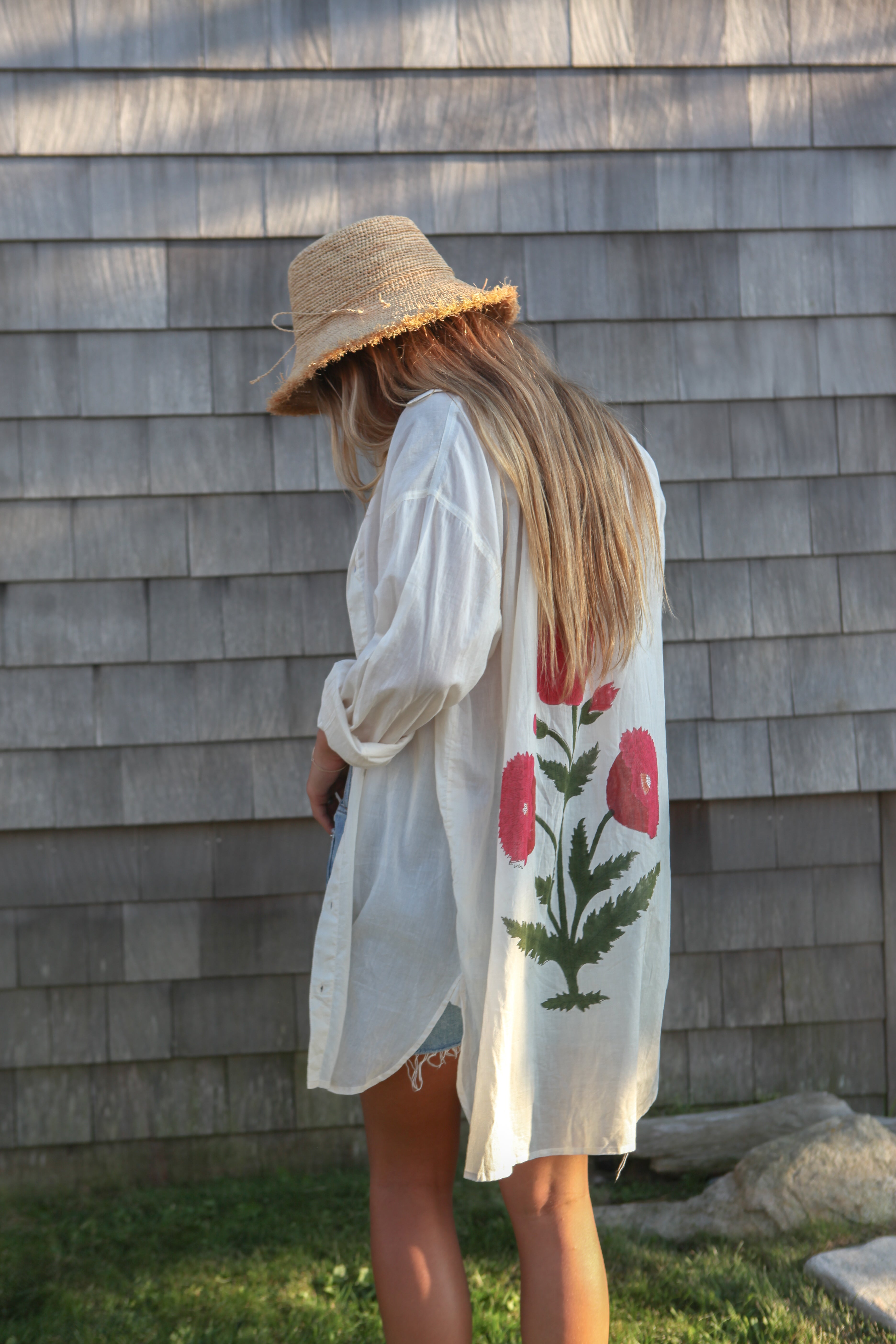 NIBI MTK Clove Shirt Dress - Ecru/Red
