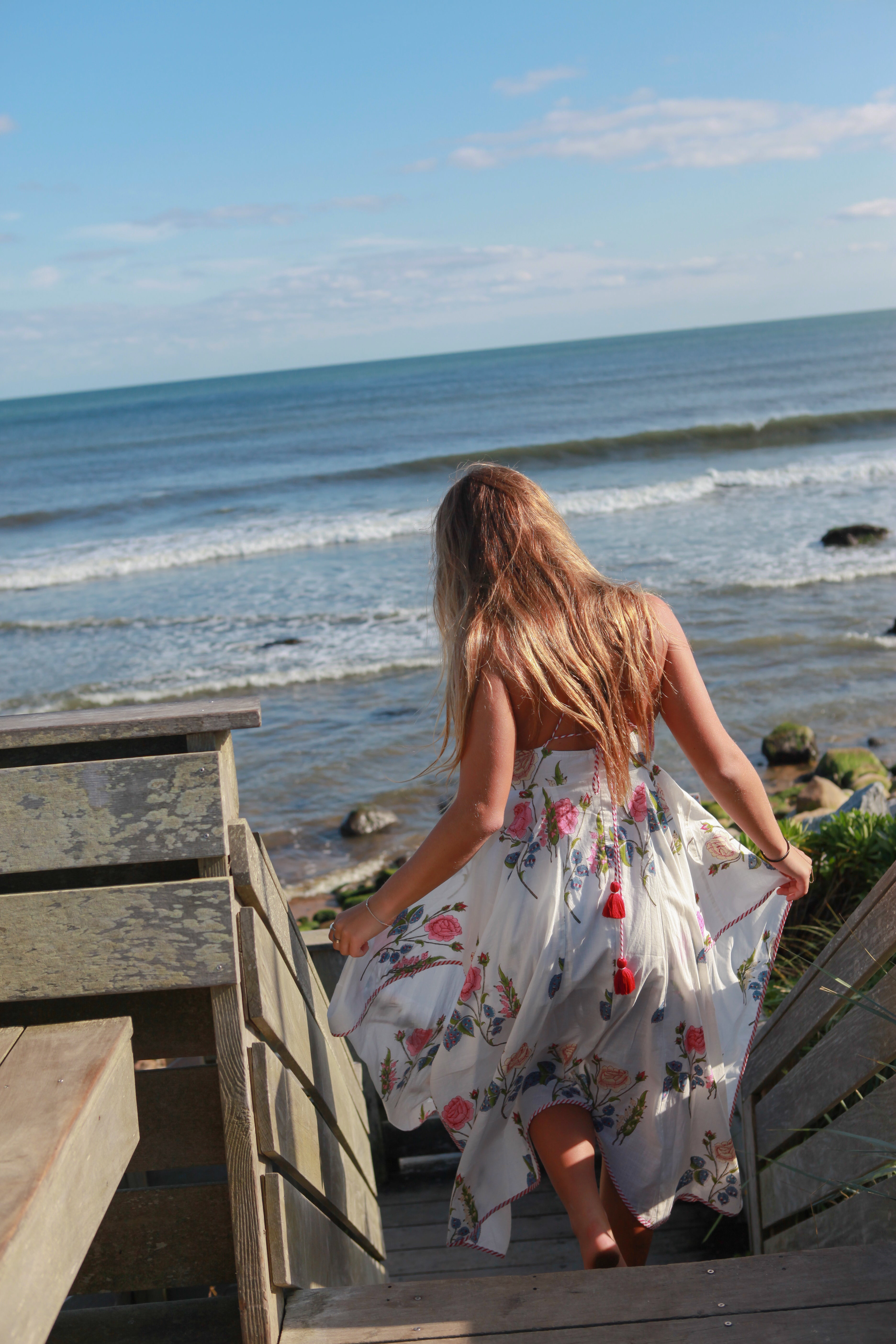 Cross Back Dress in Multi Rosette