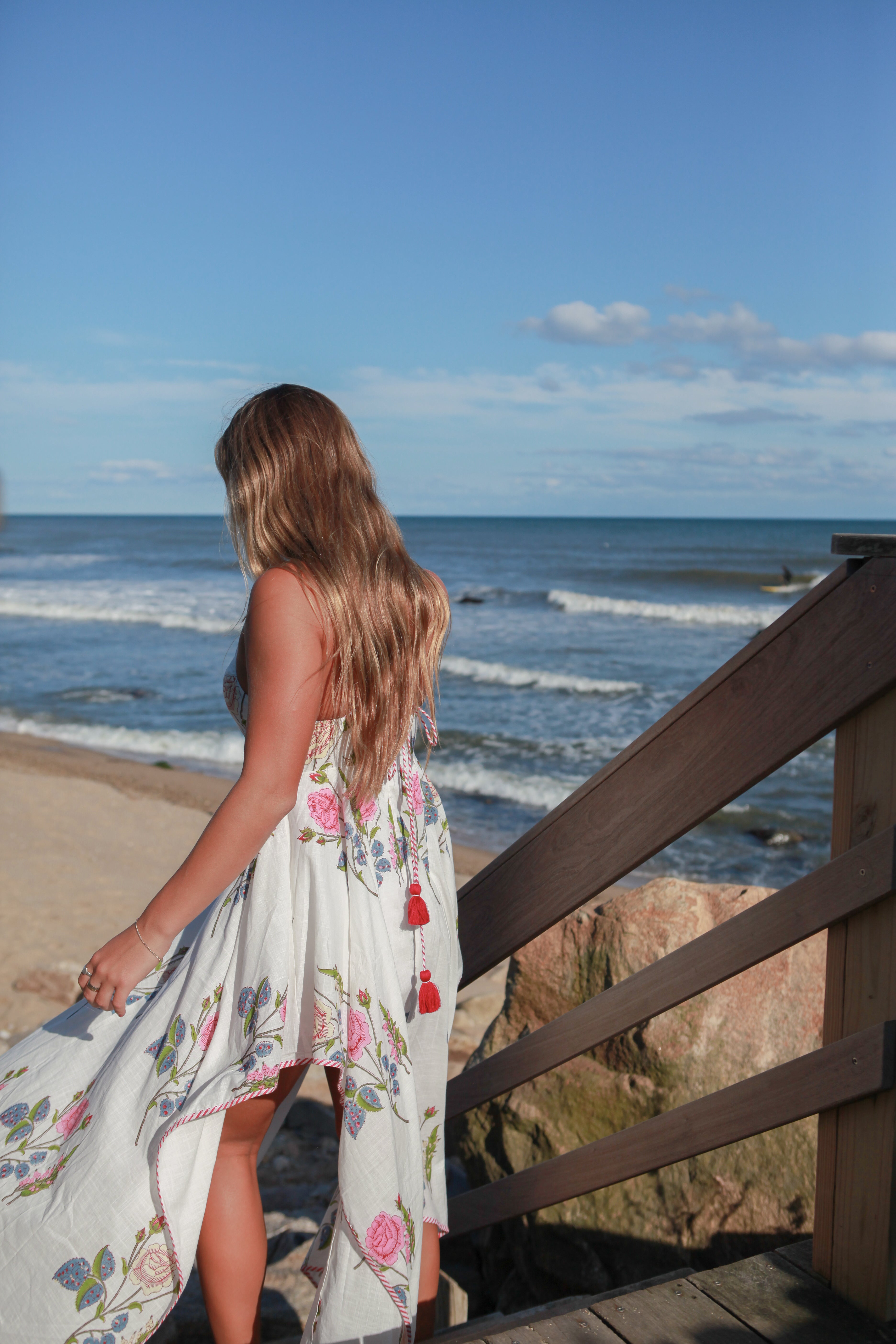 Cross Back Dress in Multi Rosette
