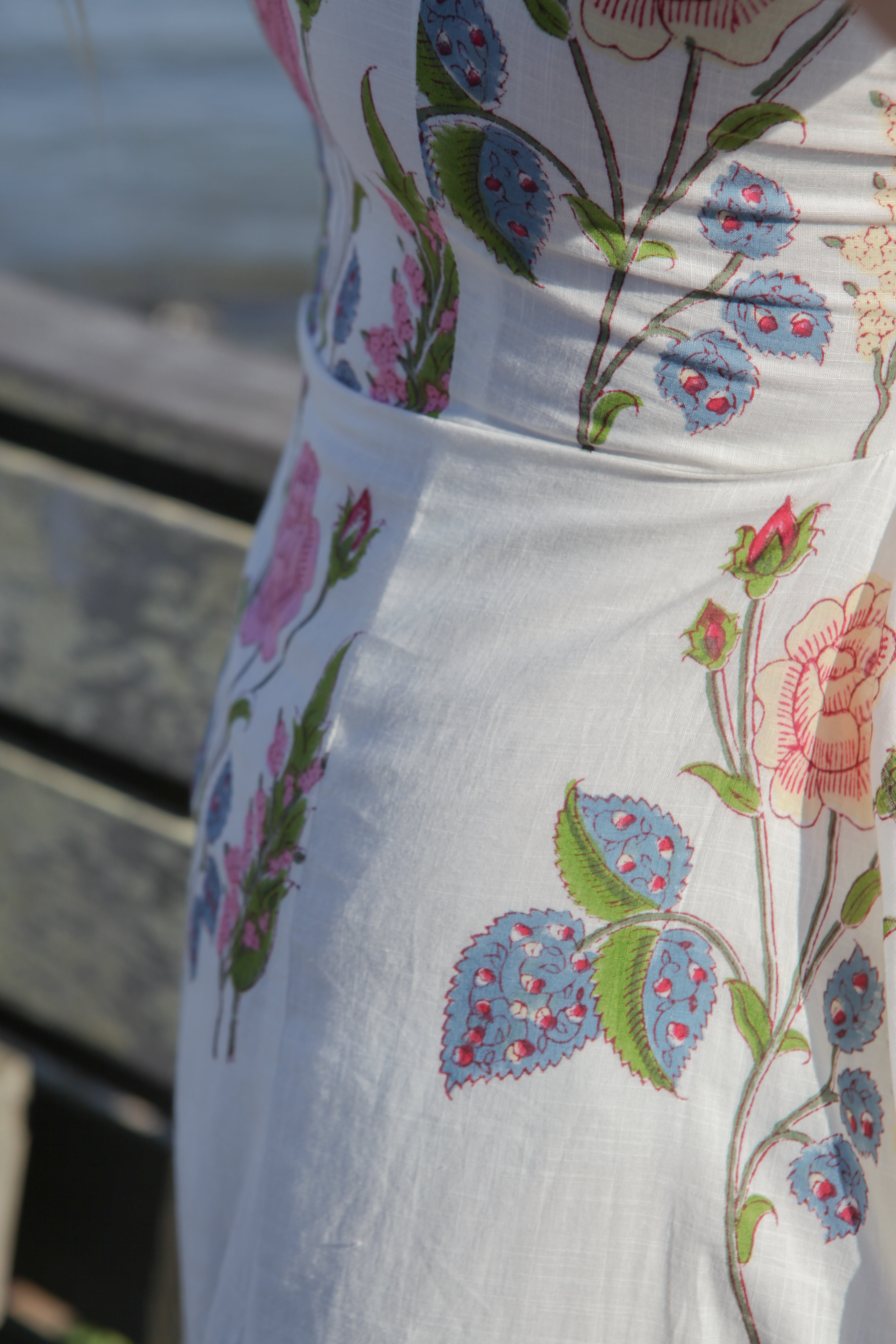 Cross Back Dress in Multi Rosette