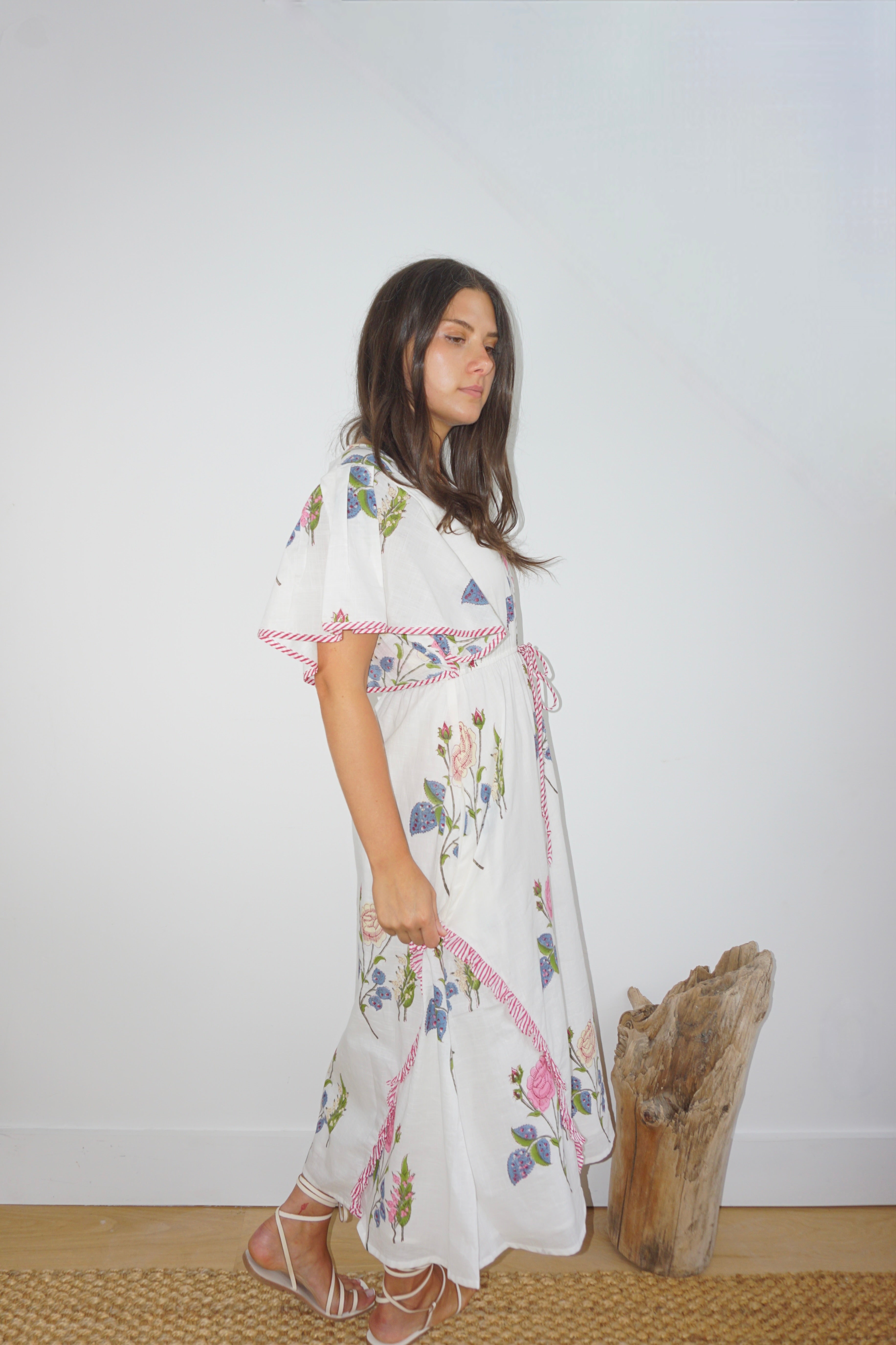 Carter Midi Dress in Multi Rosette