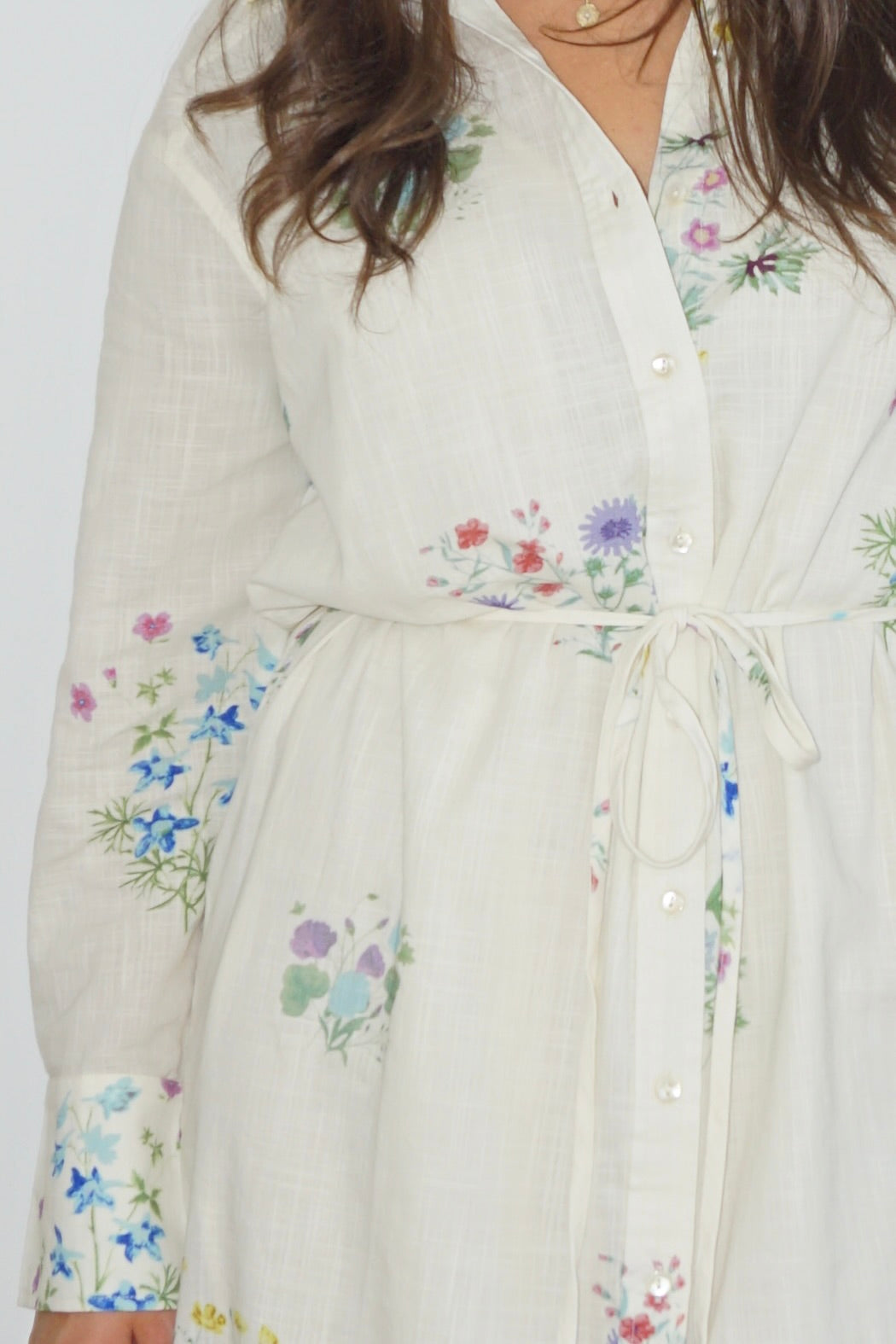 Chambers Midi Dress in Cream Botanical