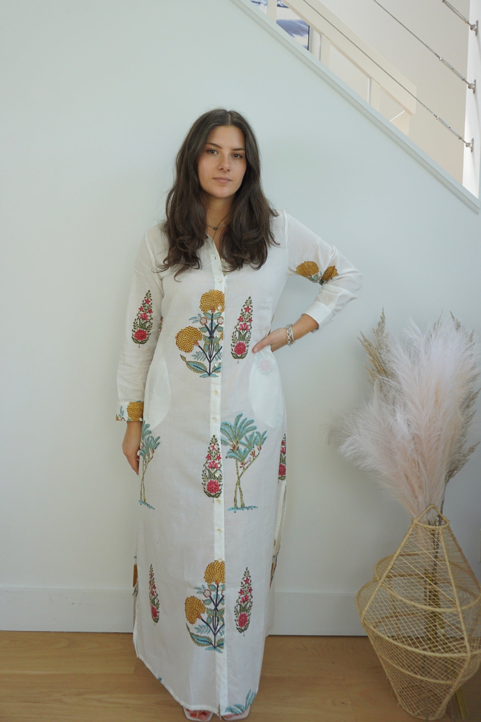 Caspian Shirt Dress - Kabir Floral