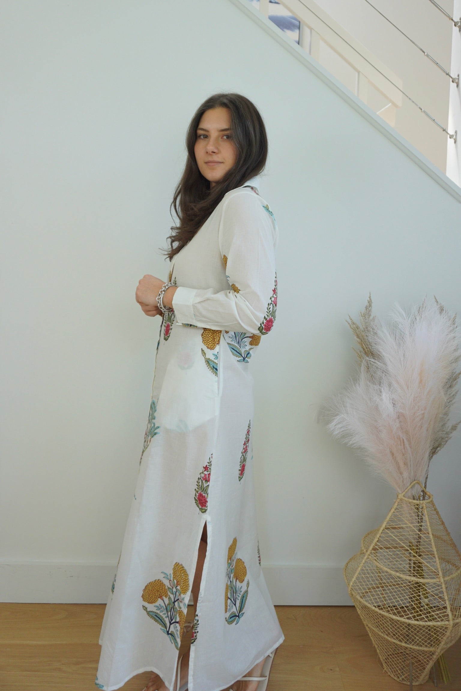 Caspian Shirt Dress - Kabir Floral