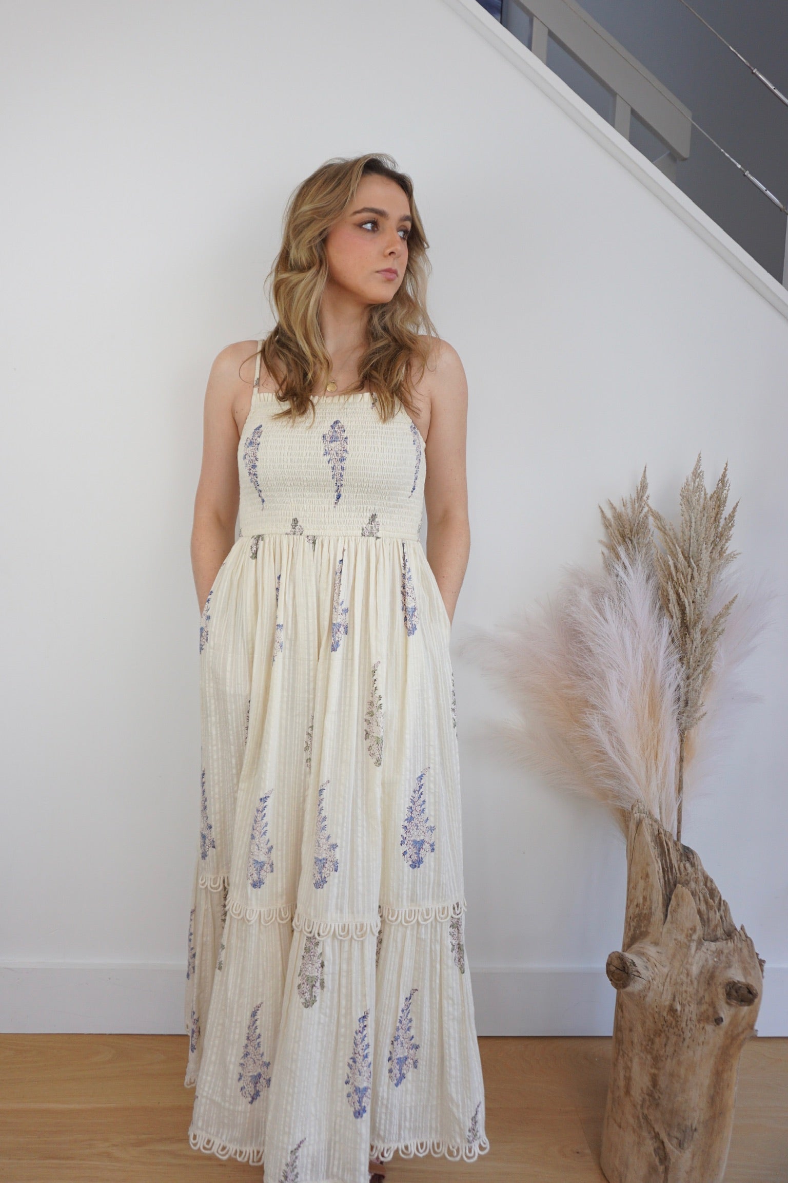 Hera Textured Dress - Vintage Ivory