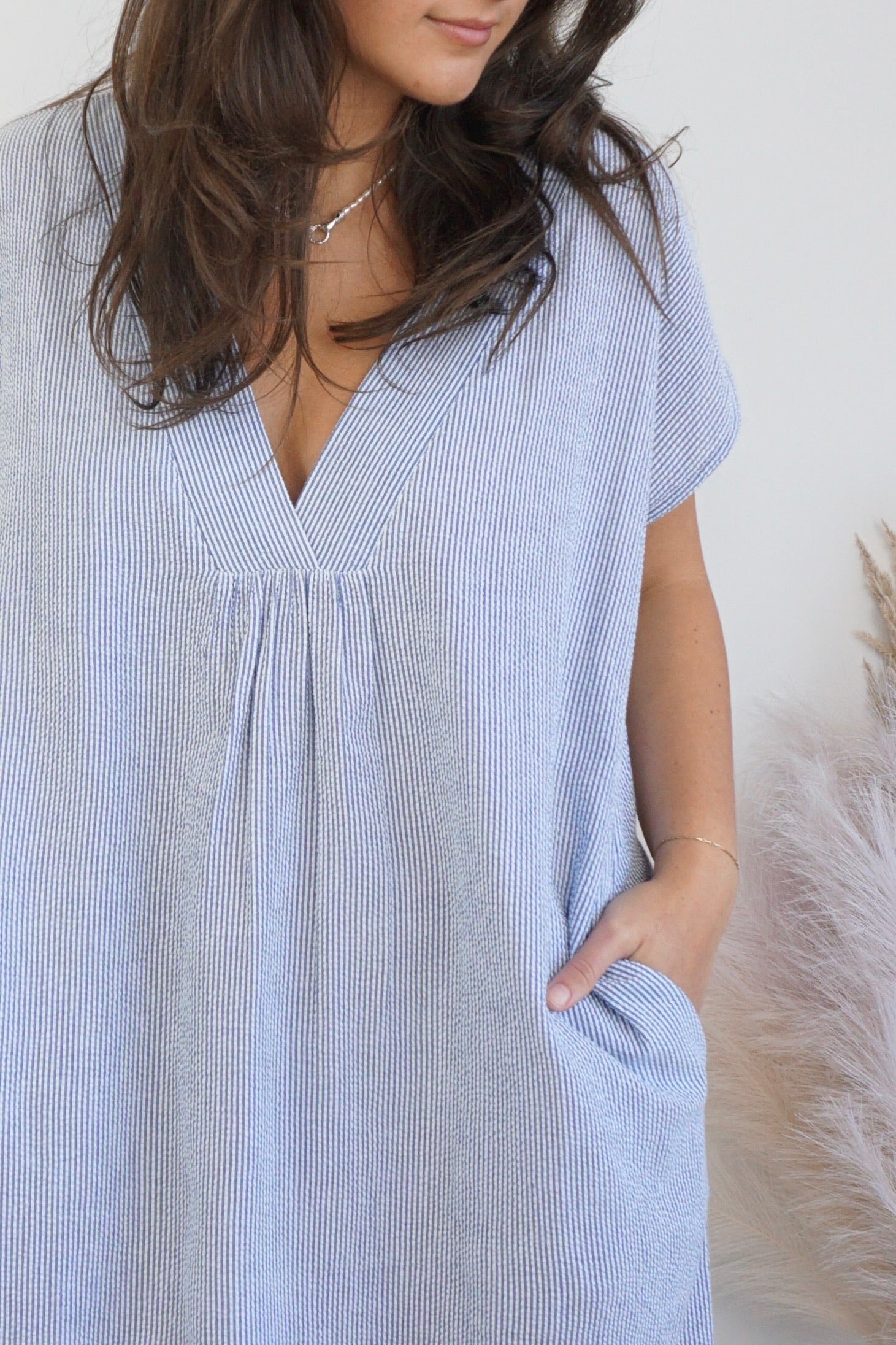 Calla Midi Dress - Seersucker