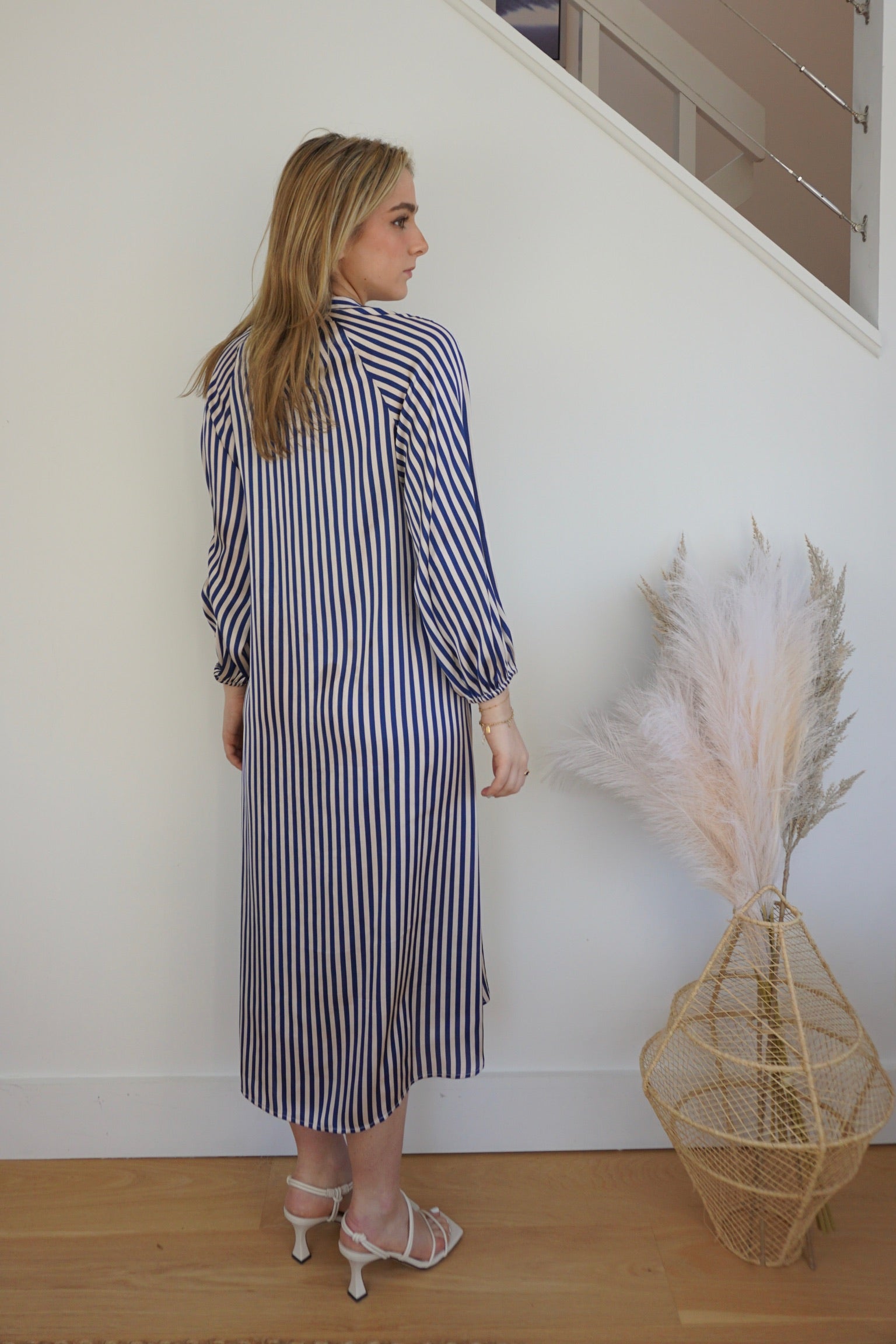 Willa Shirt Dress - Navy/Cream Stripe