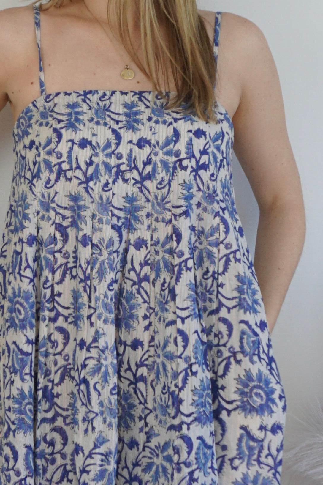 Iris Maxi Dress - Indigo Floral/Lurex