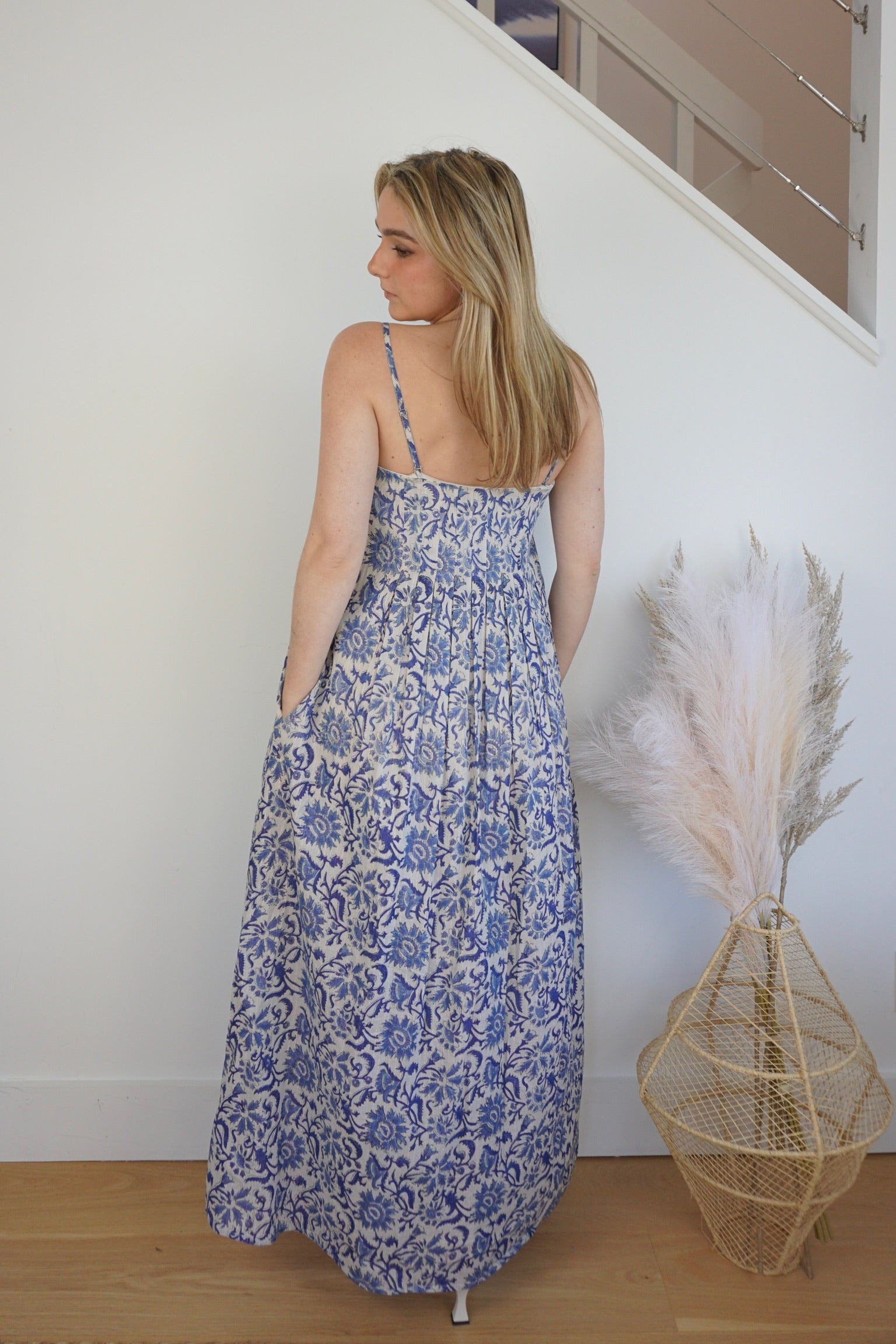 Iris Maxi Dress - Indigo Floral/Lurex