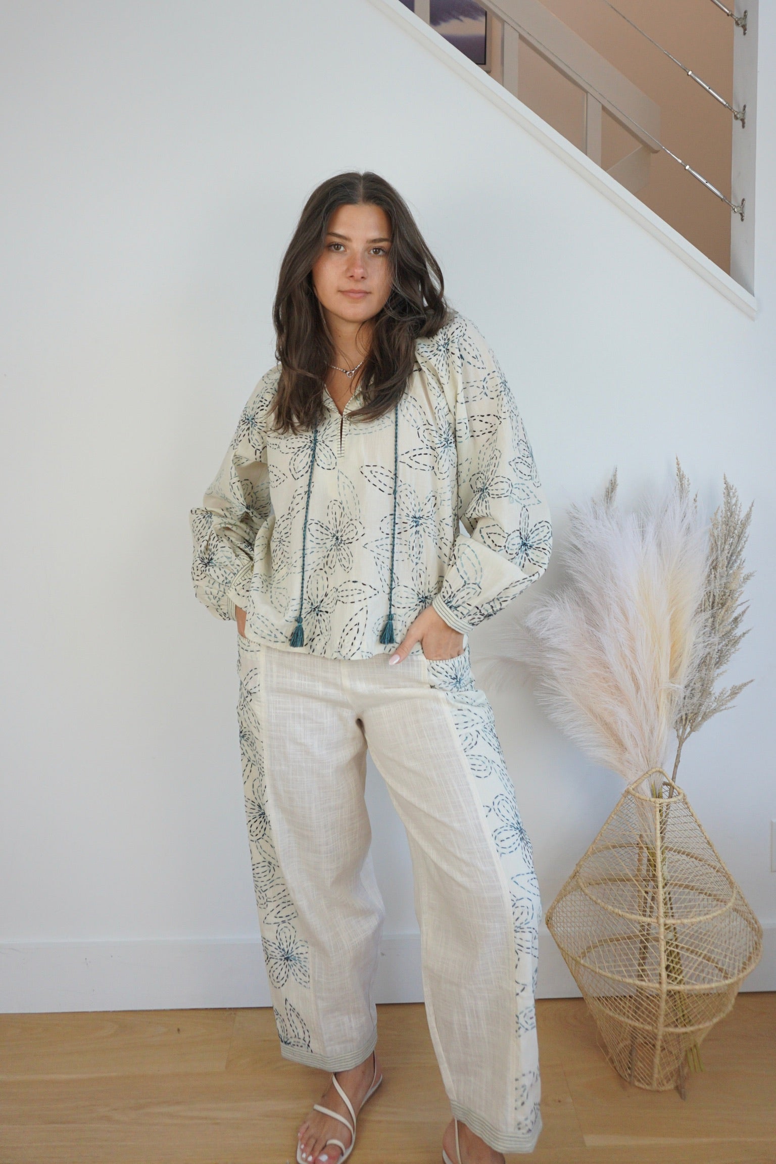 Duke Blouse - Blue Embroidery