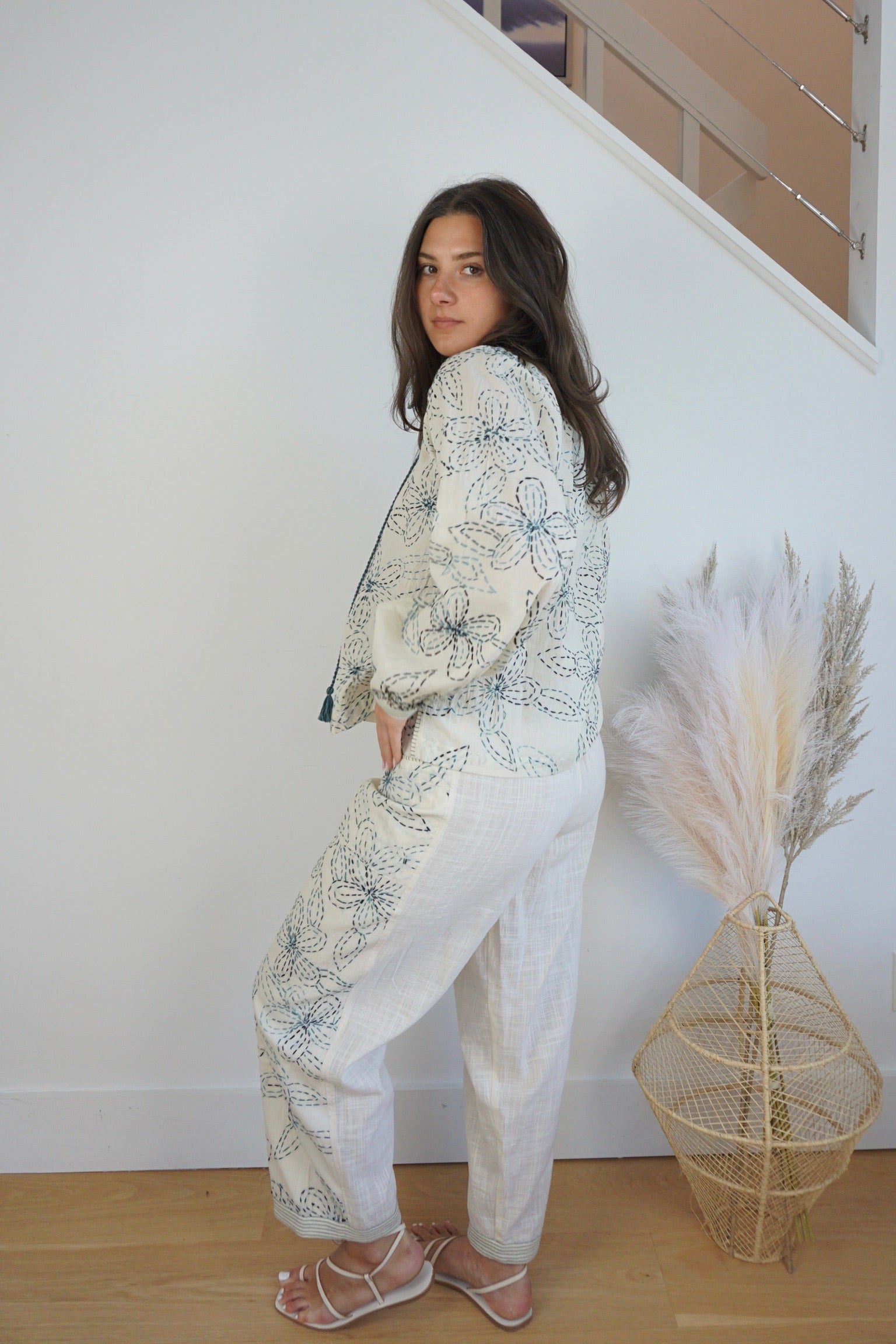 Duke Blouse - Blue Embroidery