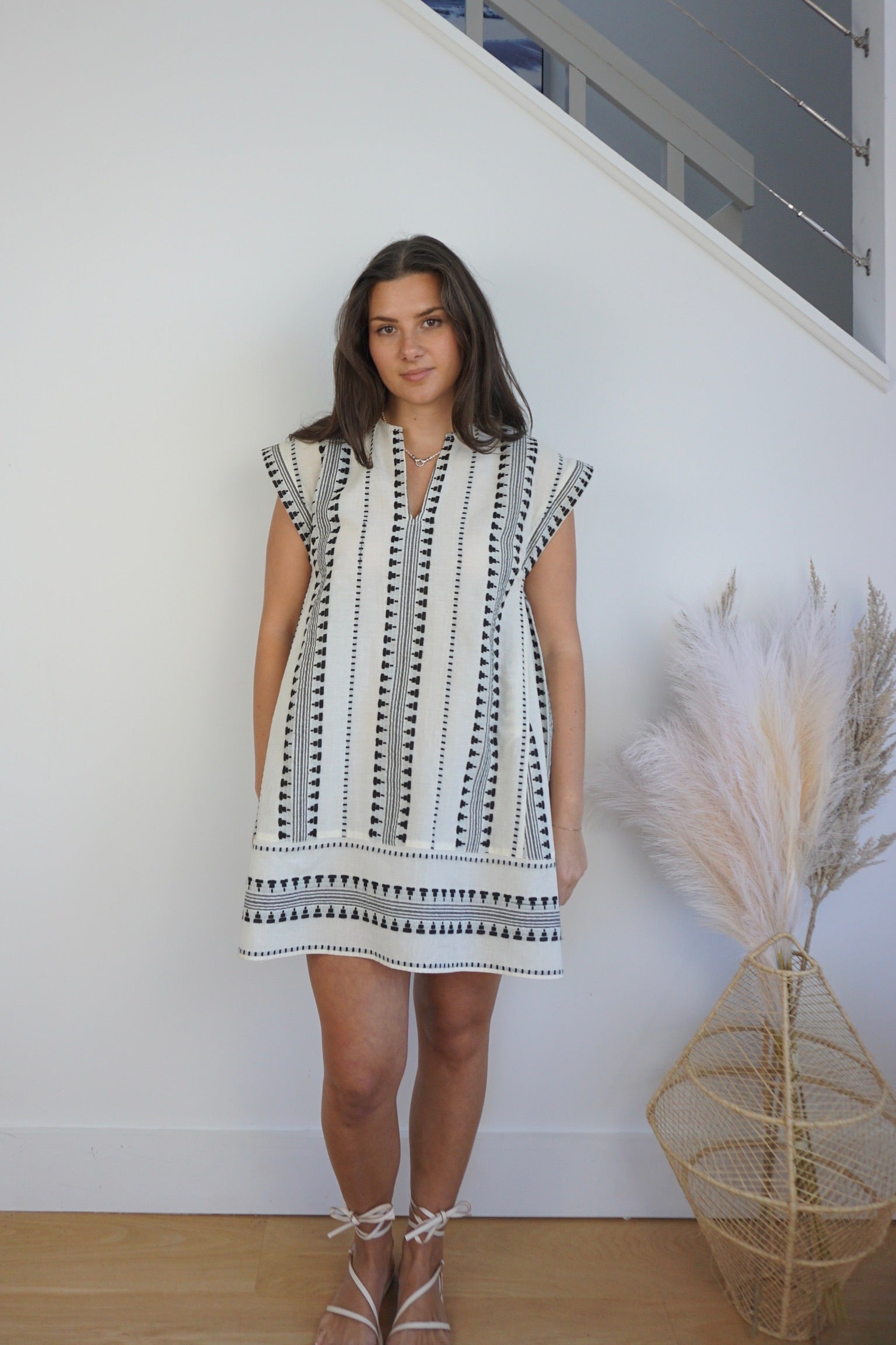 Josie Mini Dress - Black/Cream