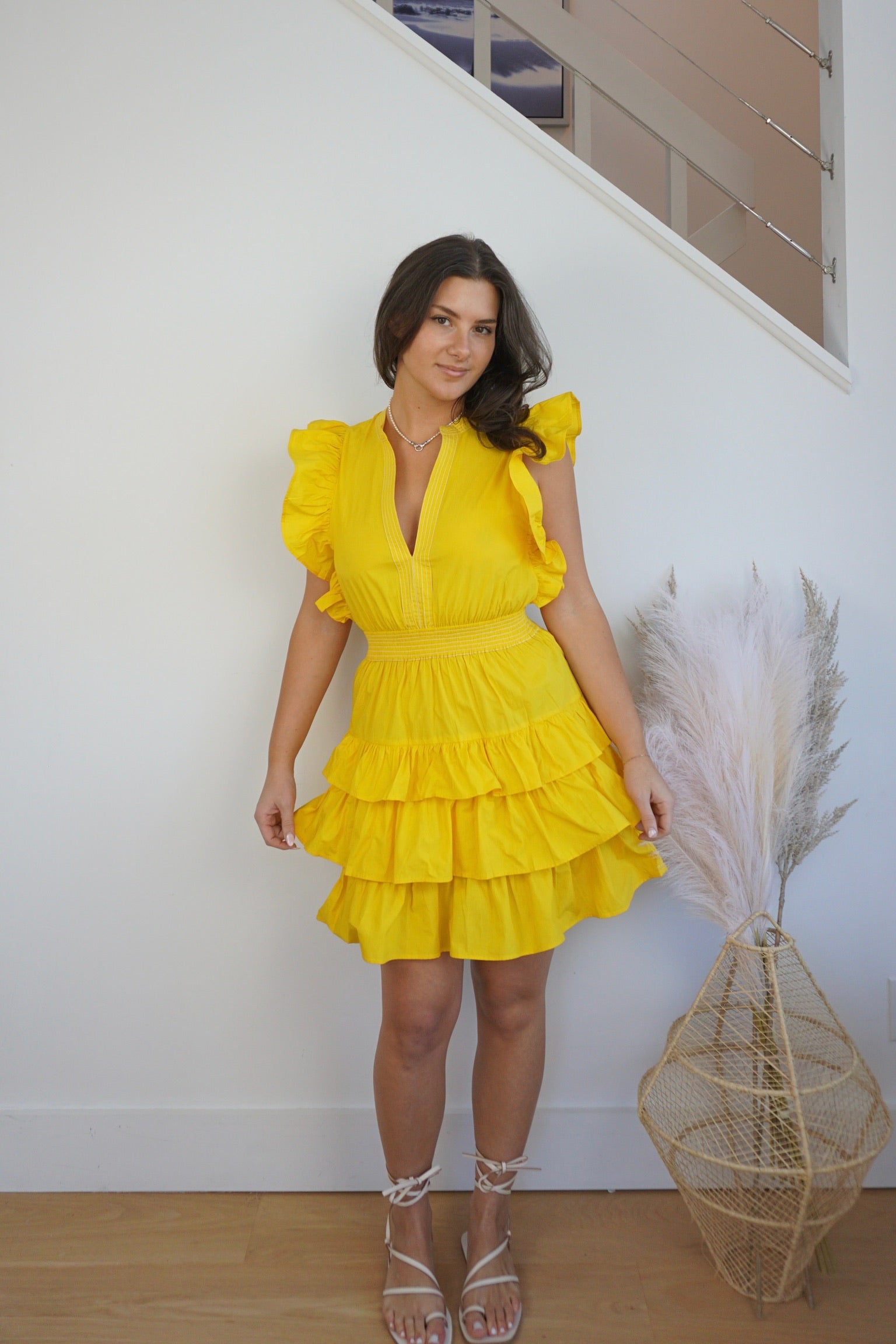 Penny Tier Dress - Yellow