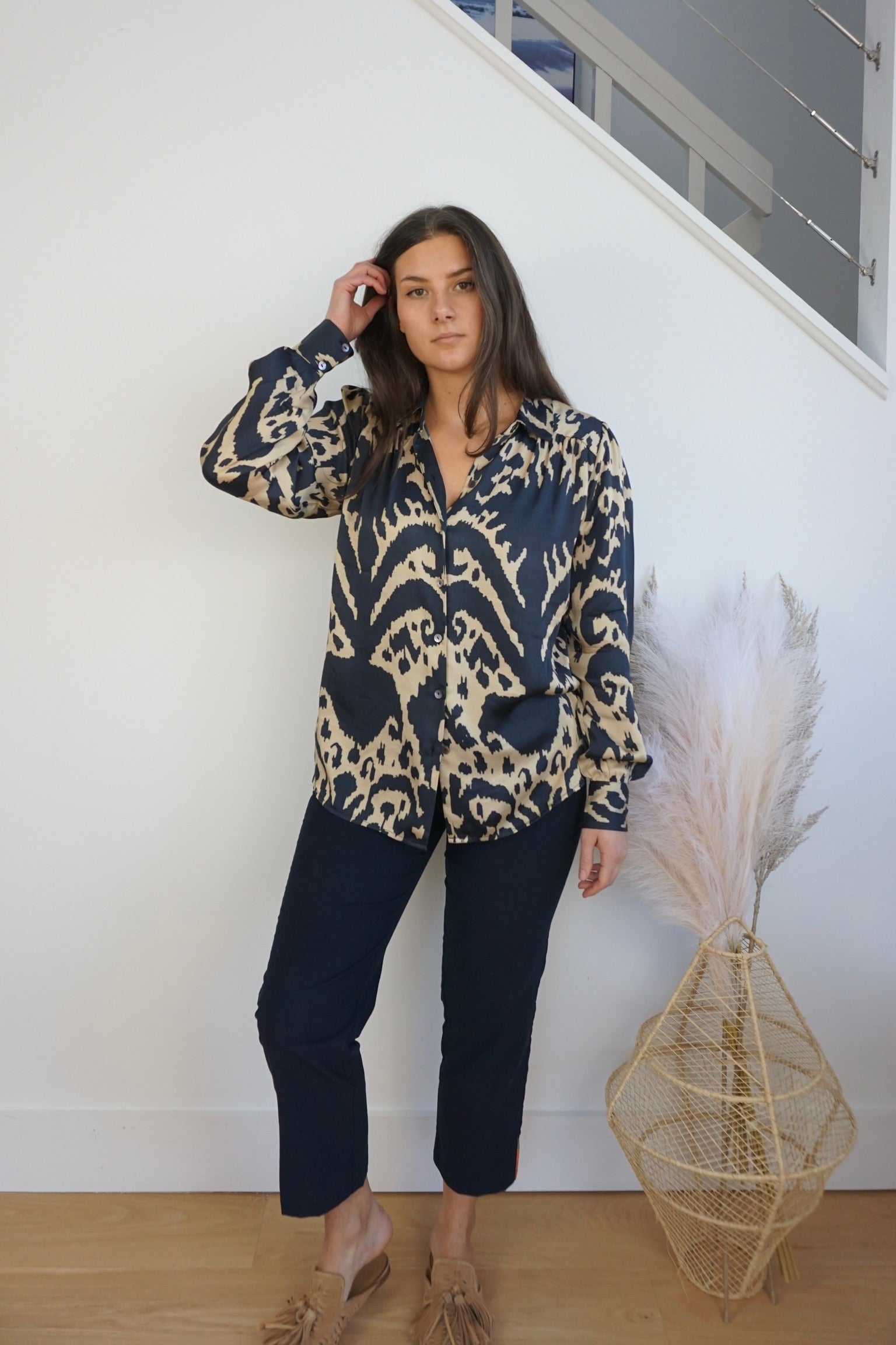 Cabo Shirt - Navy Ikat