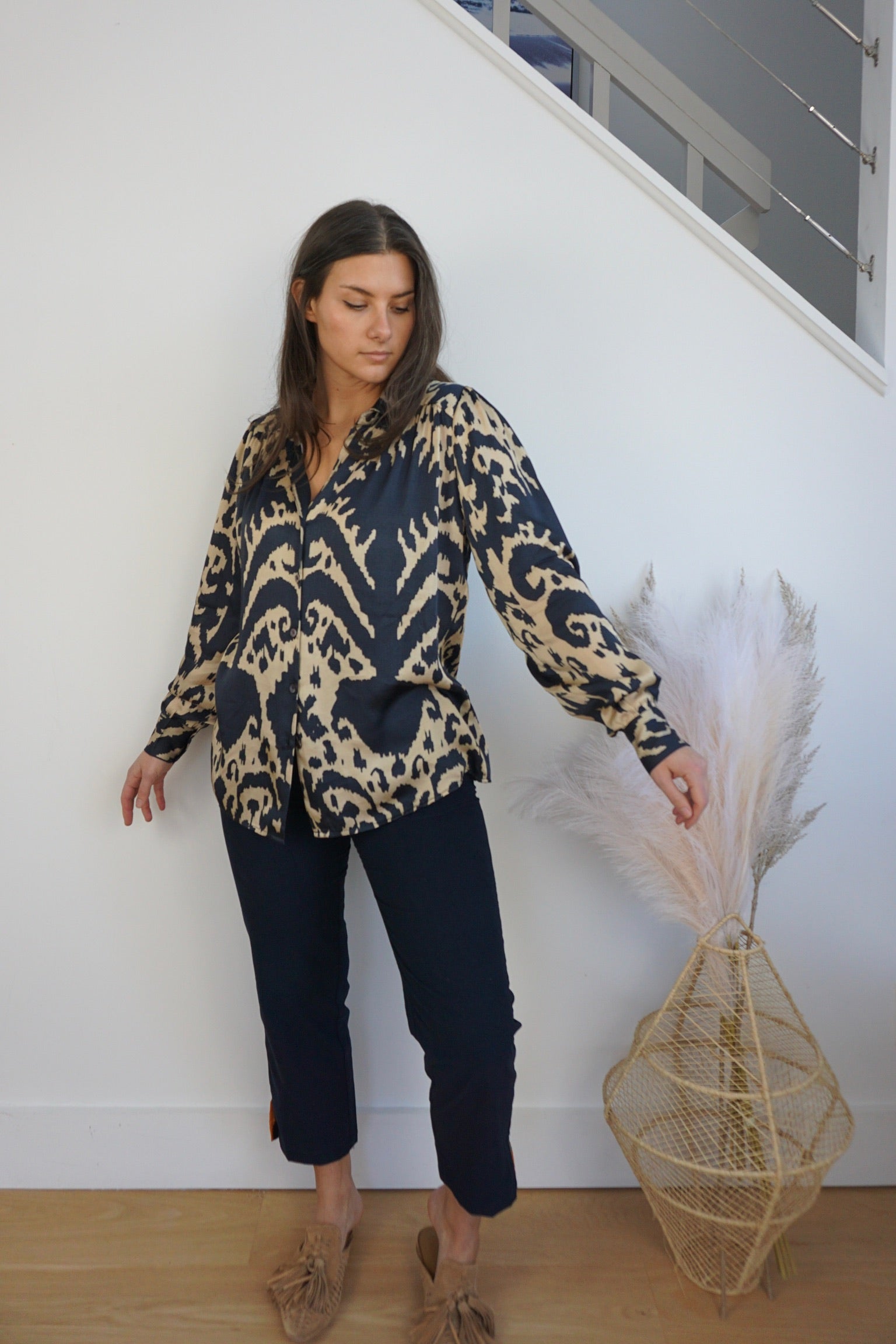 Cabo Shirt - Navy Ikat