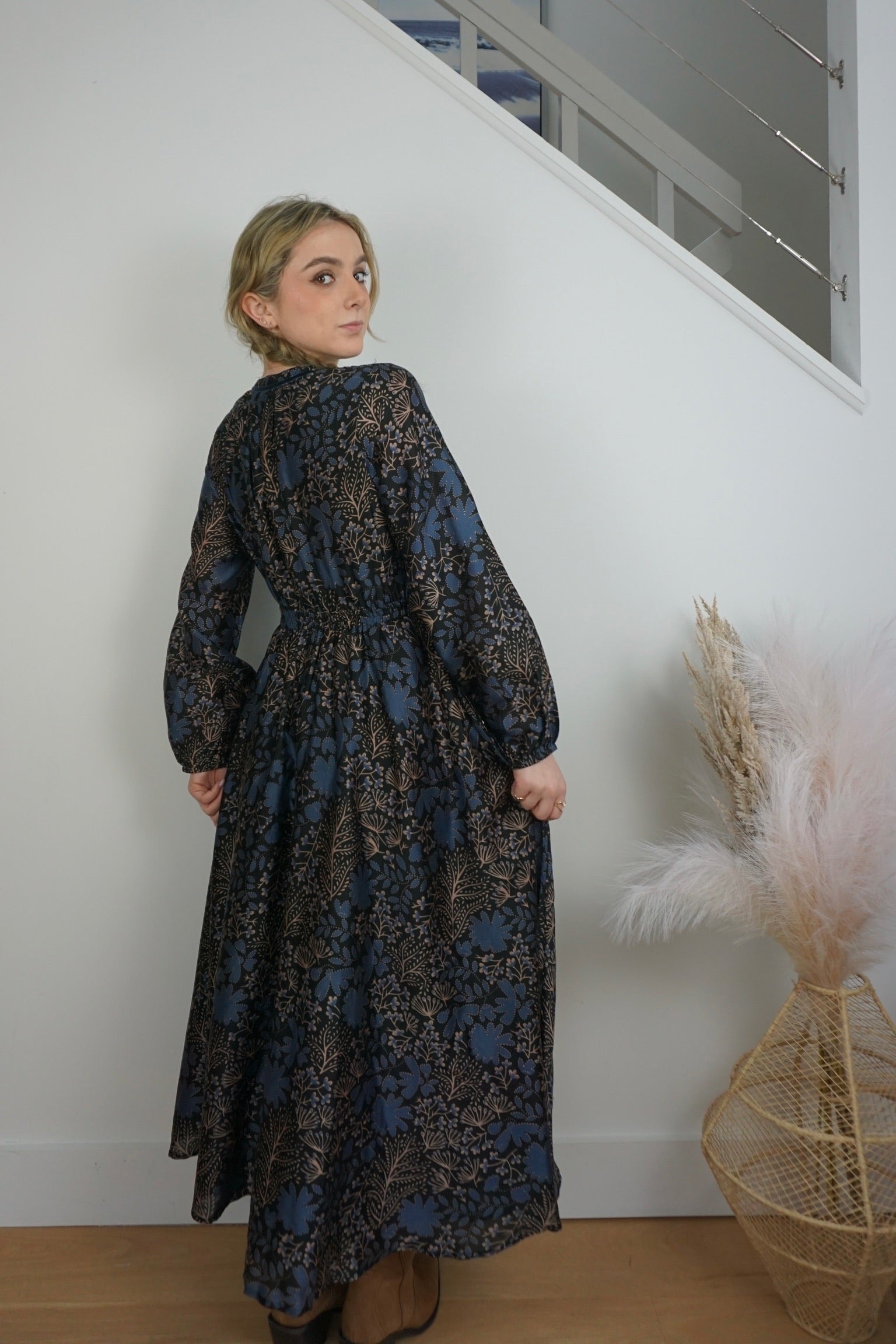 Aria Maxi Dress - Blue Flower