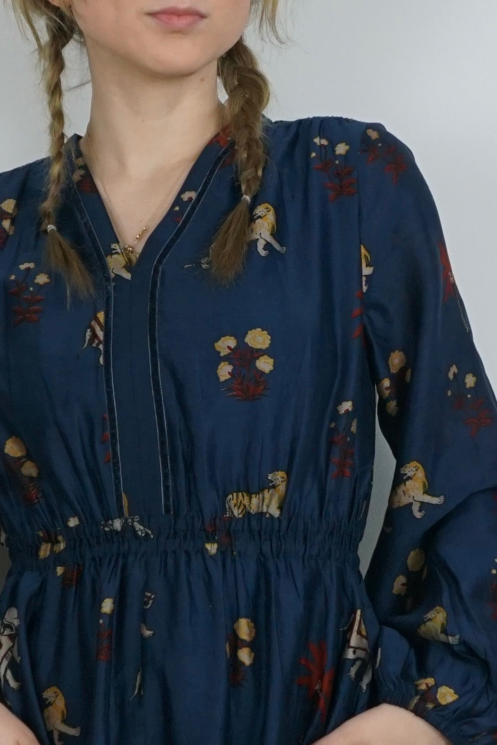 Aria Maxi Dress - Navy Tiger