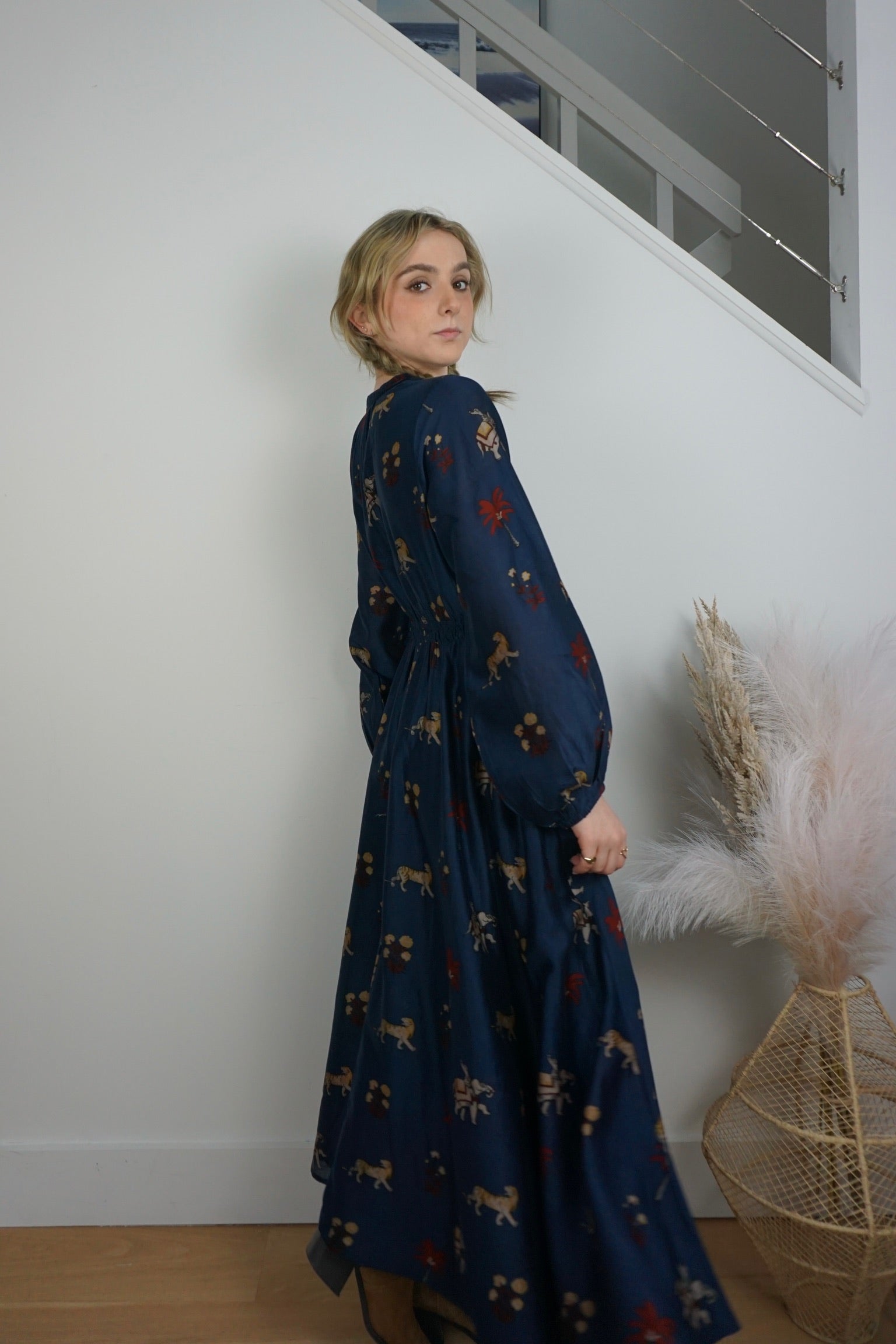 Aria Maxi Dress - Navy Tiger