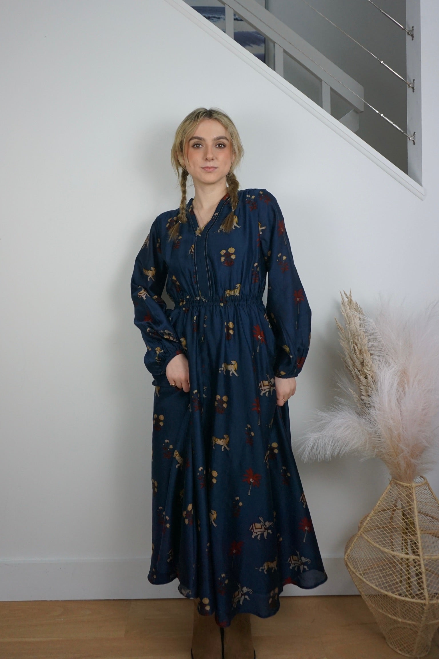 Aria Maxi Dress - Navy Tiger