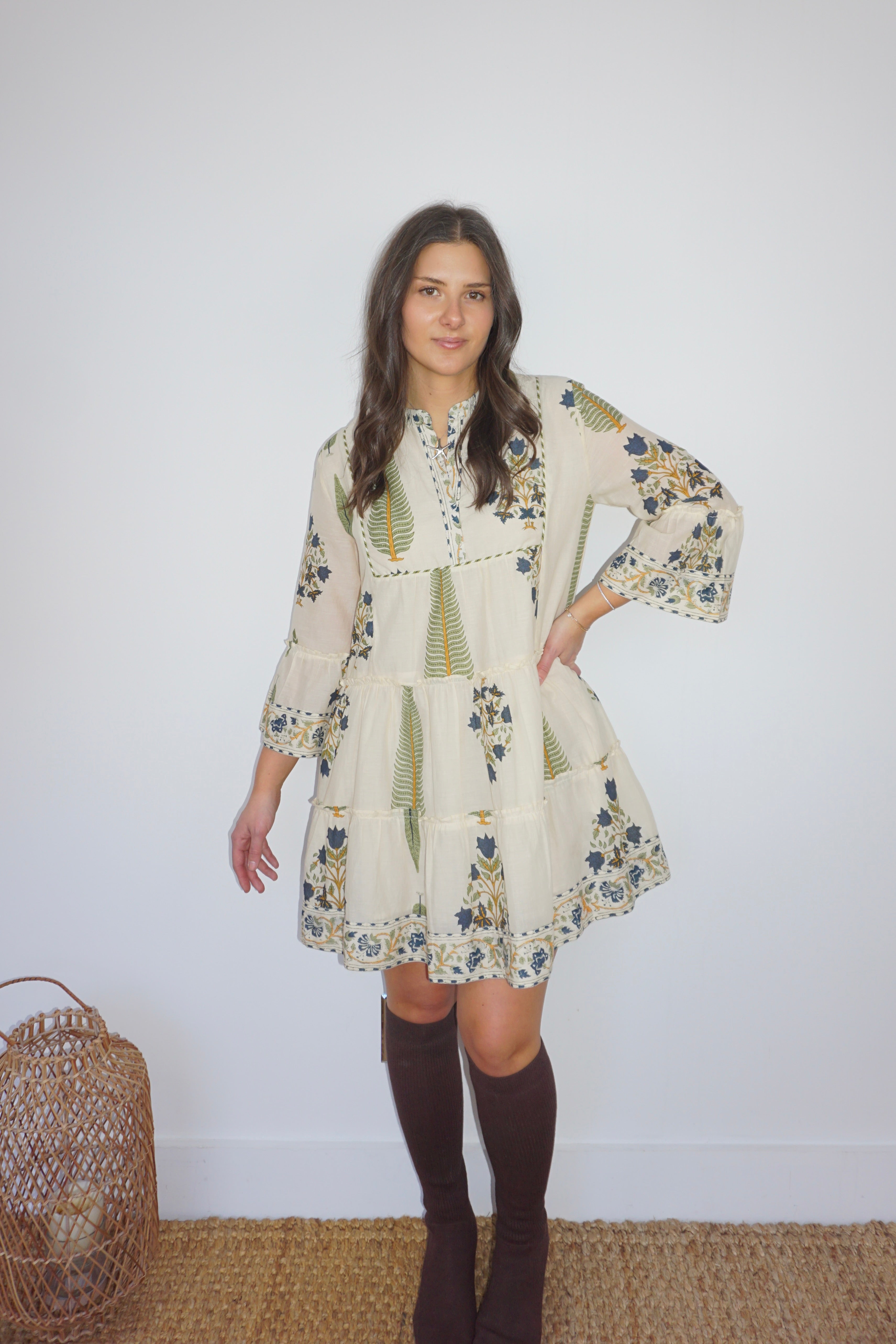 Dylan Mini Dress in Navy Victorian