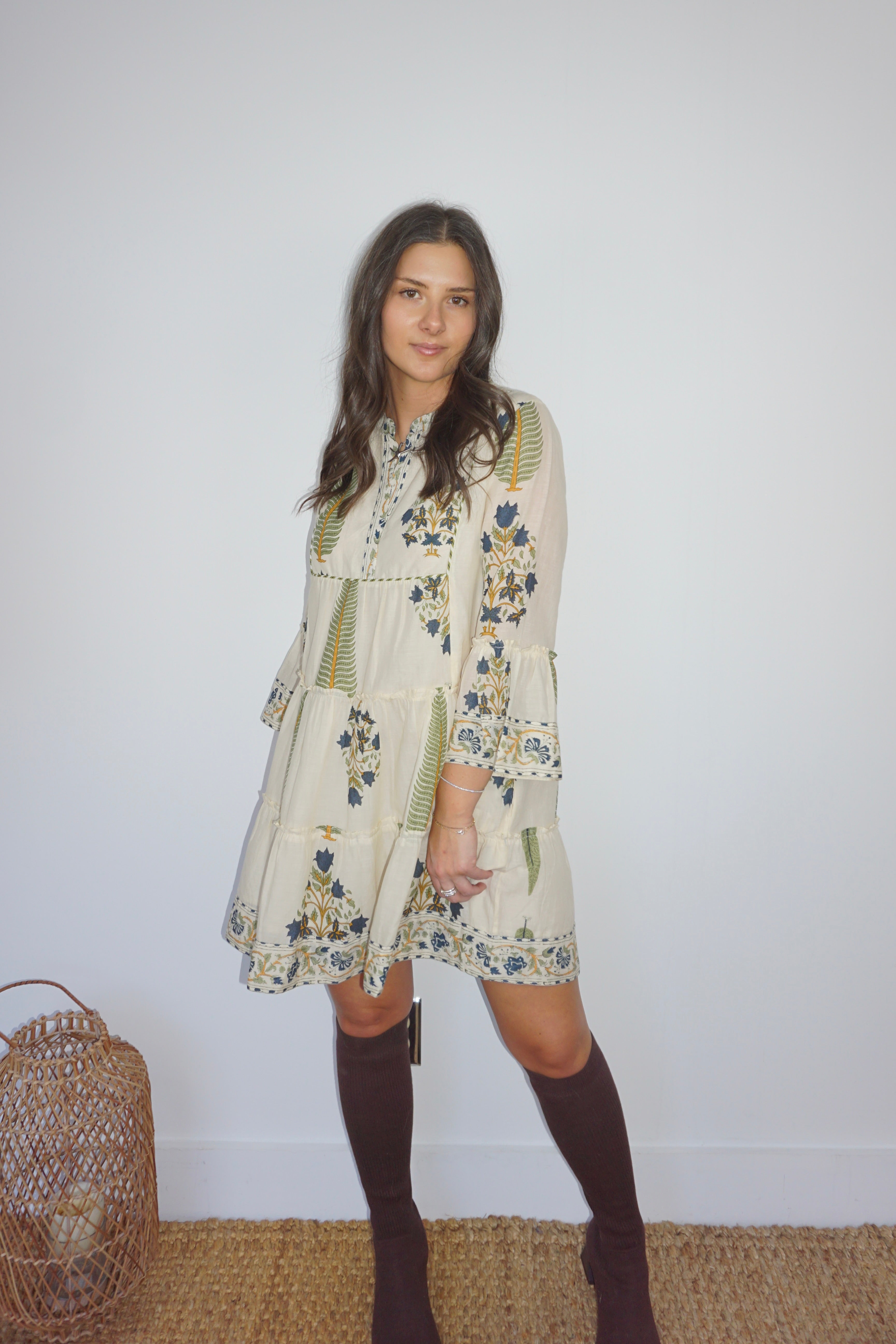 Dylan Mini Dress in Navy Victorian