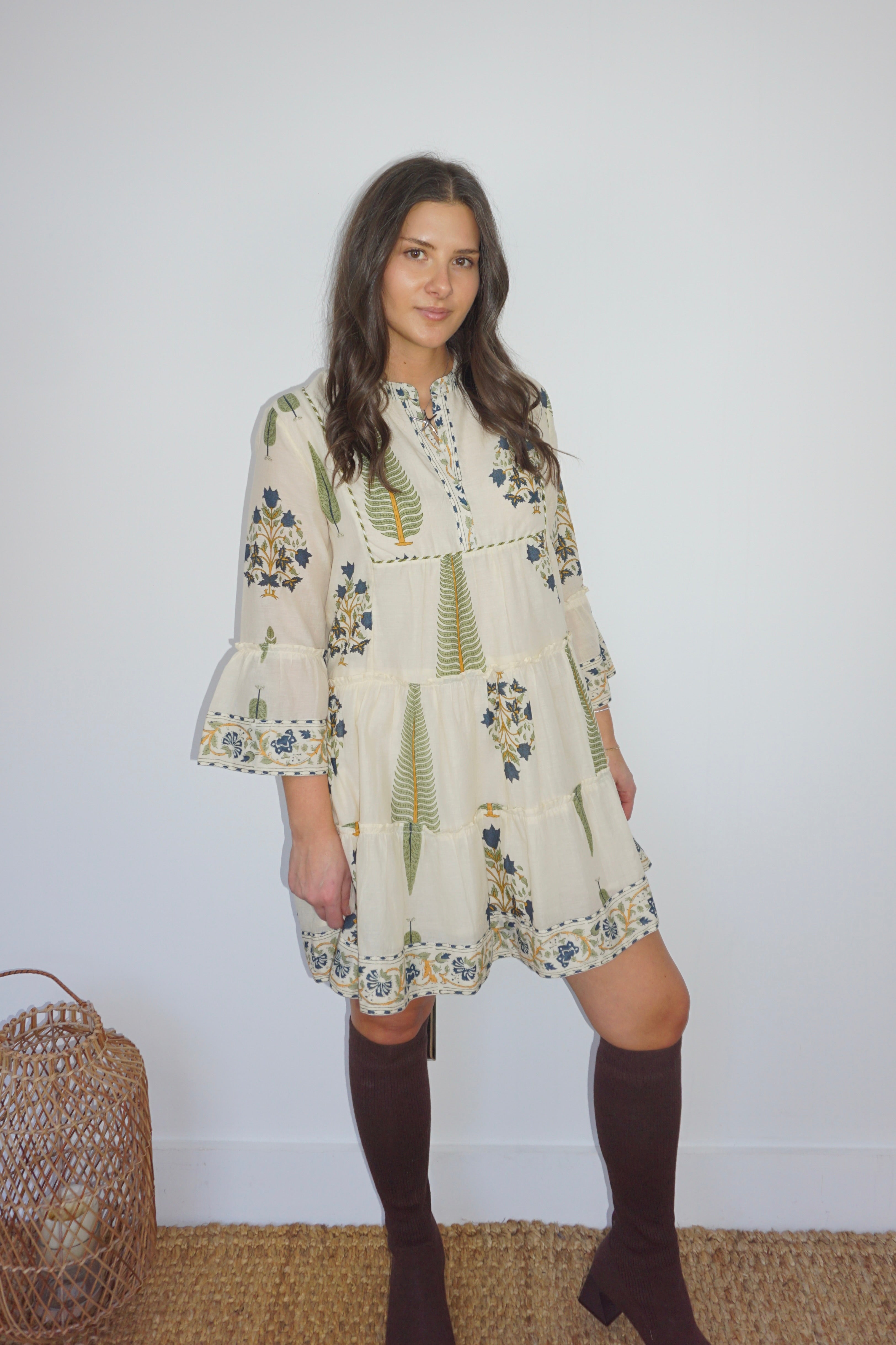 Dylan Mini Dress in Navy Victorian