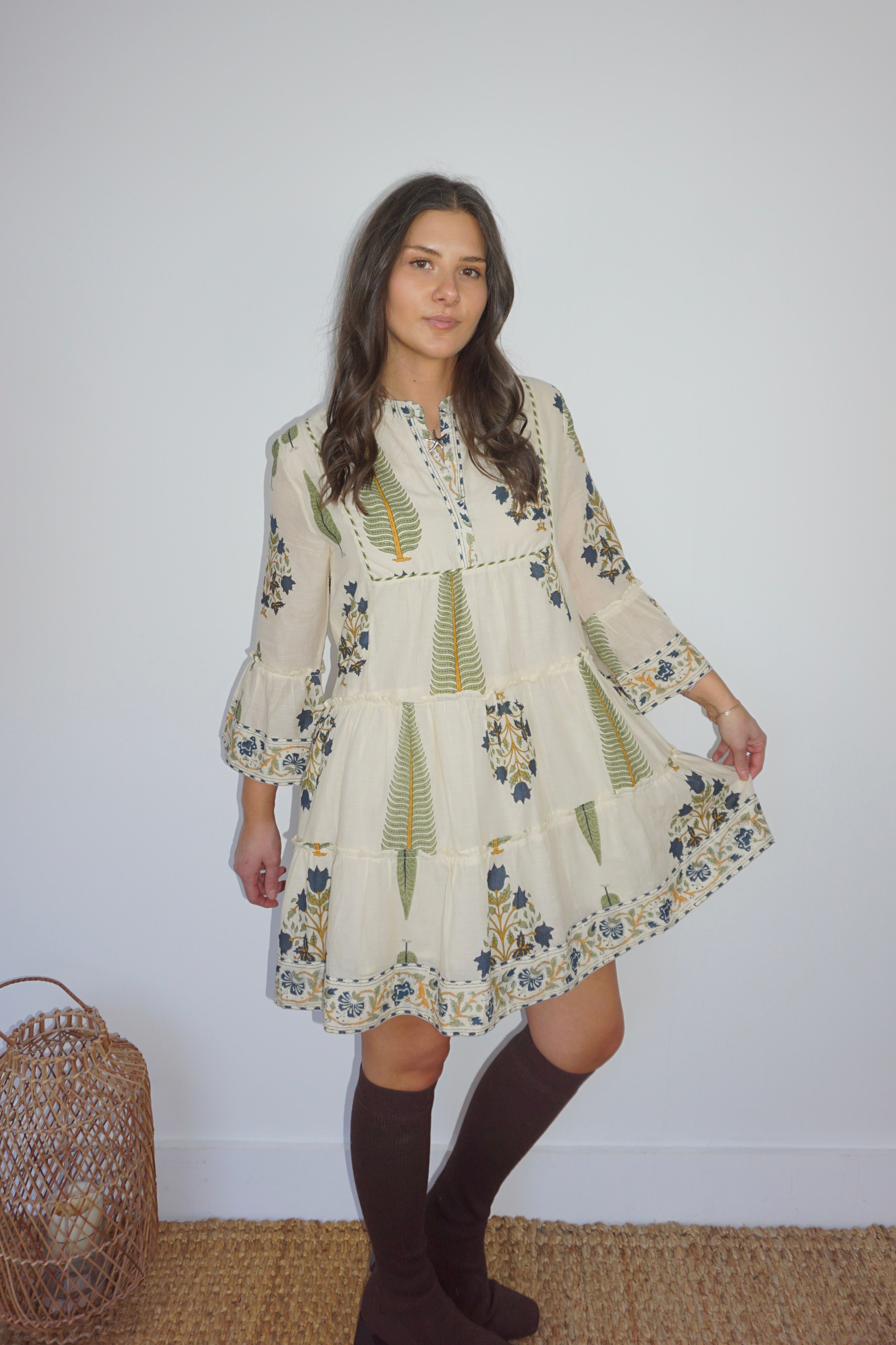 Dylan Mini Dress in Navy Victorian