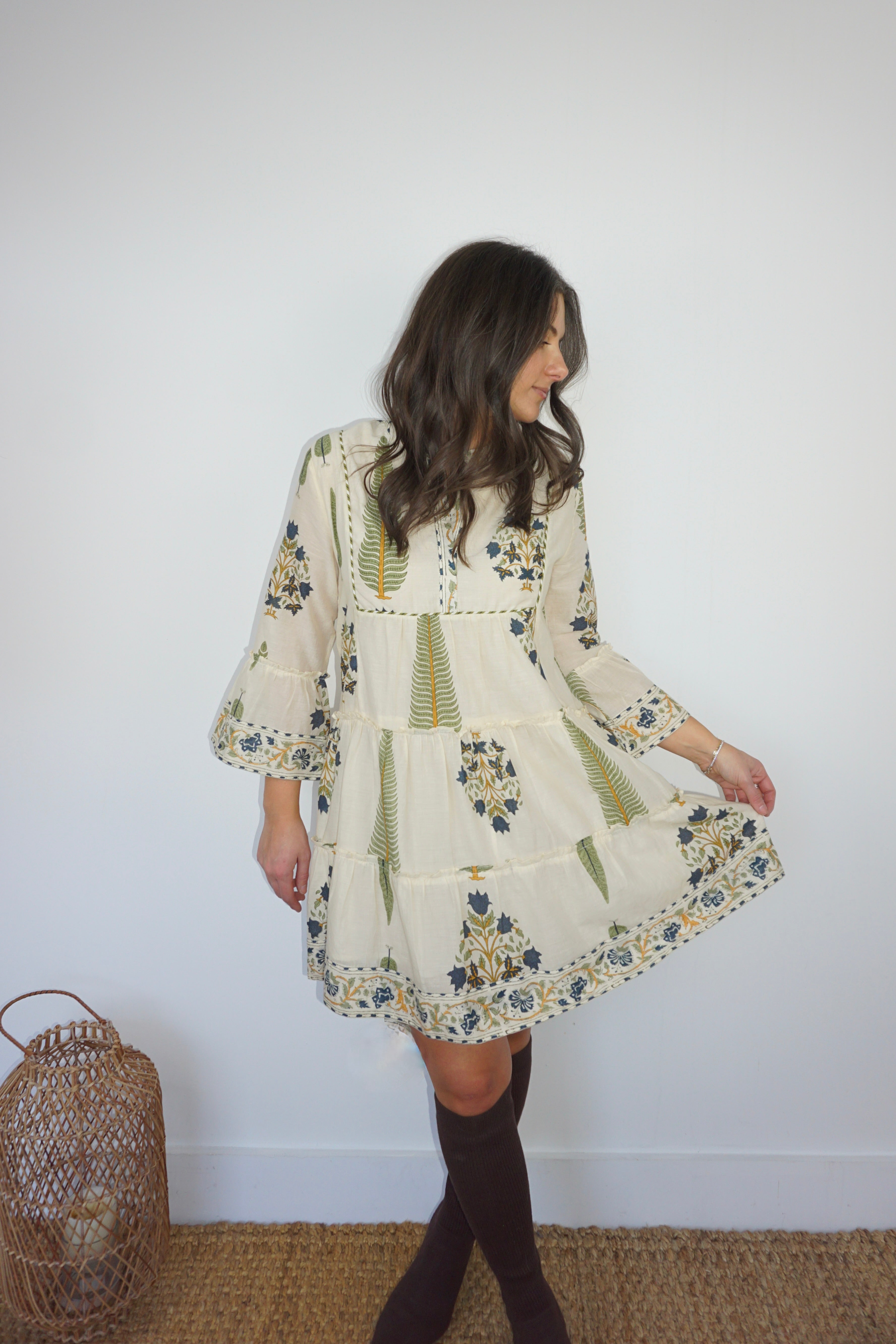 Dylan Mini Dress in Navy Victorian