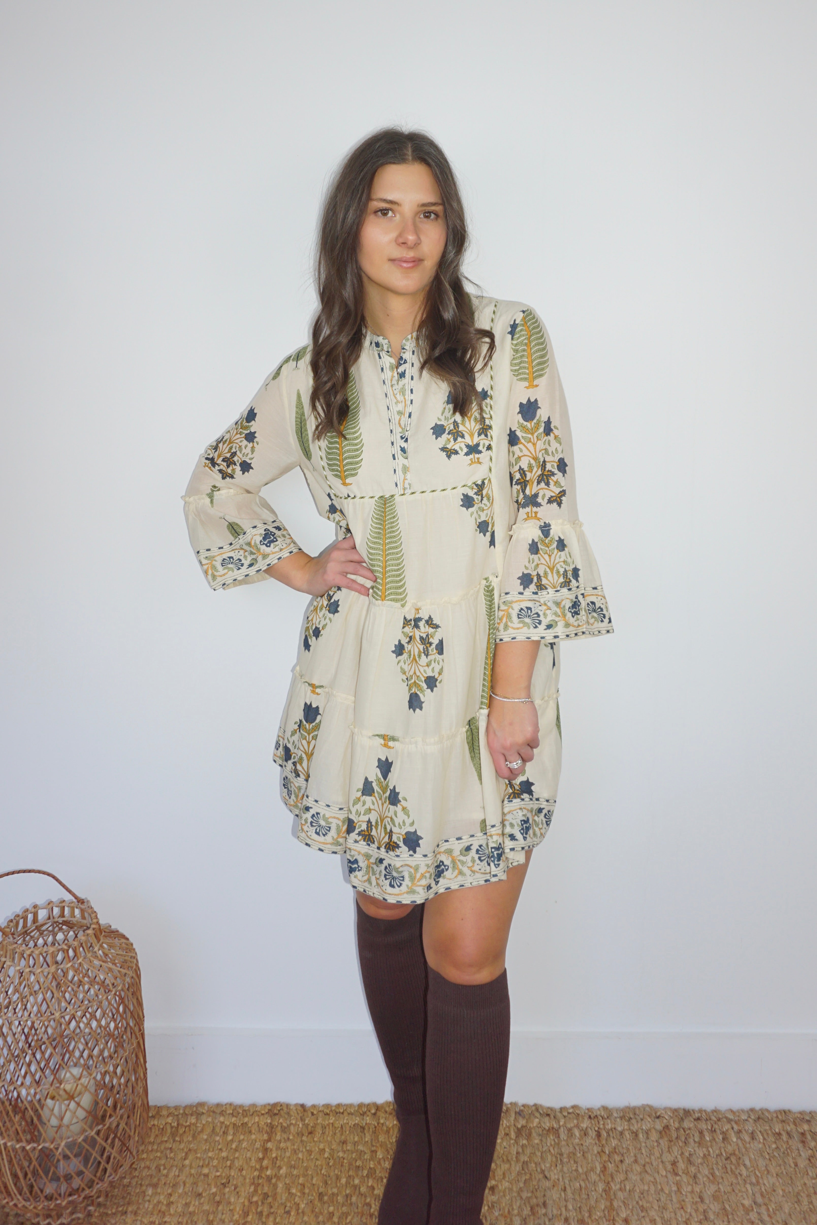 Dylan Mini Dress in Navy Victorian