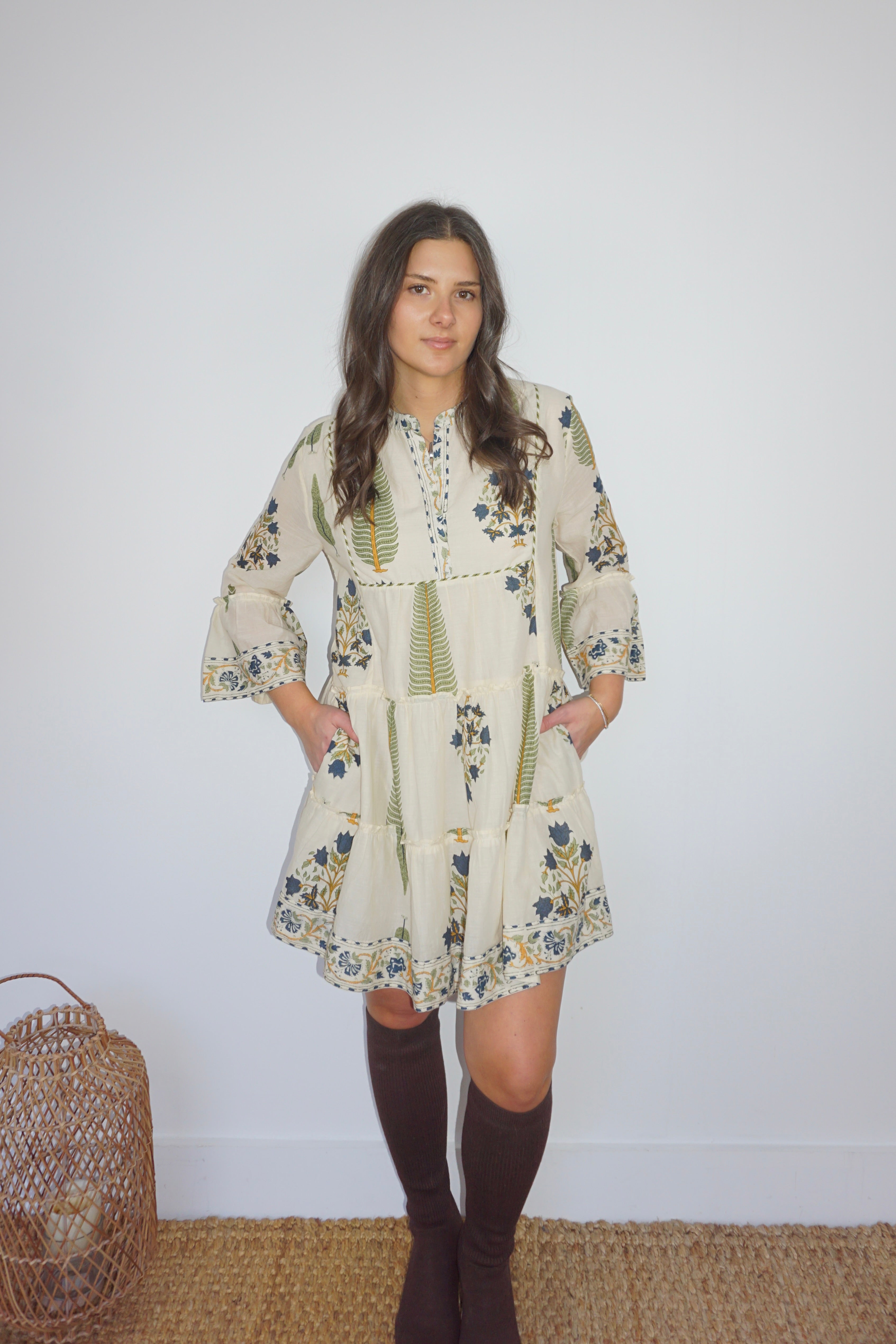 Dylan Mini Dress in Navy Victorian