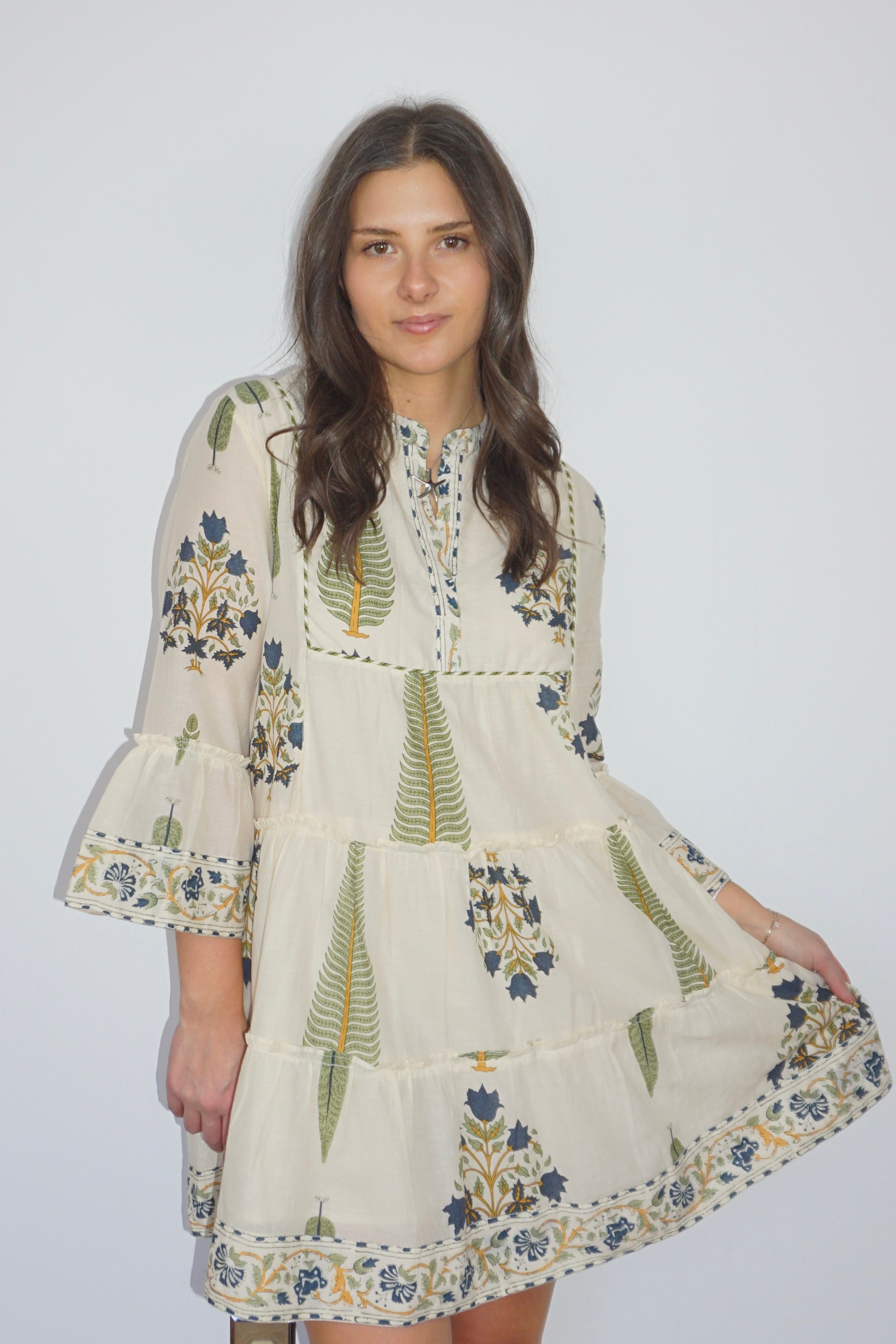 Dylan Mini Dress in Navy Victorian