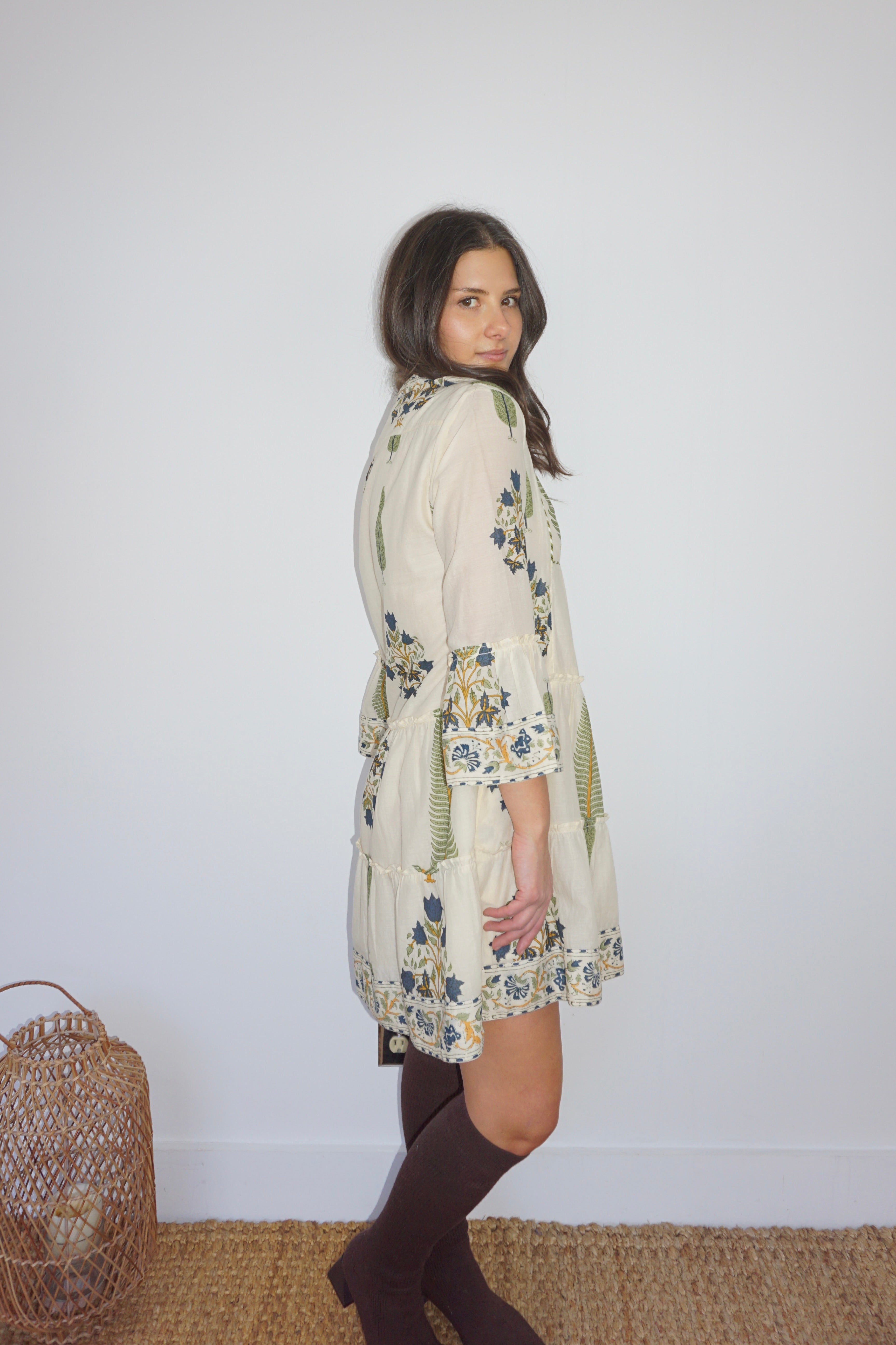 Dylan Mini Dress in Navy Victorian