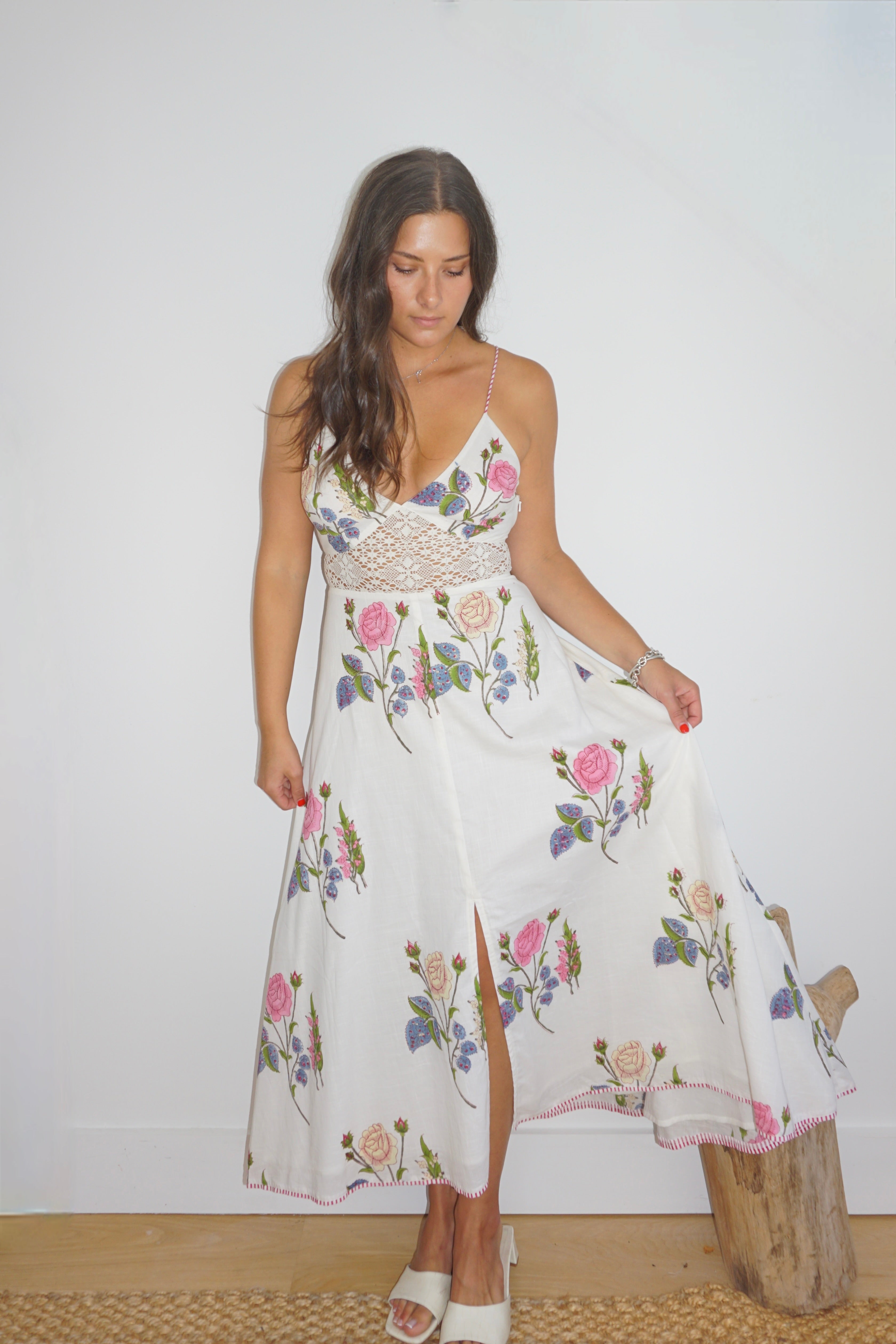 Isabella Dress in Multi Rosette