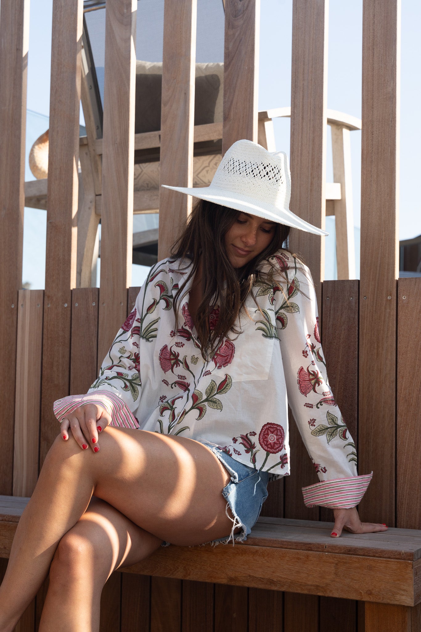 Evelyn Blouse in Red Vine