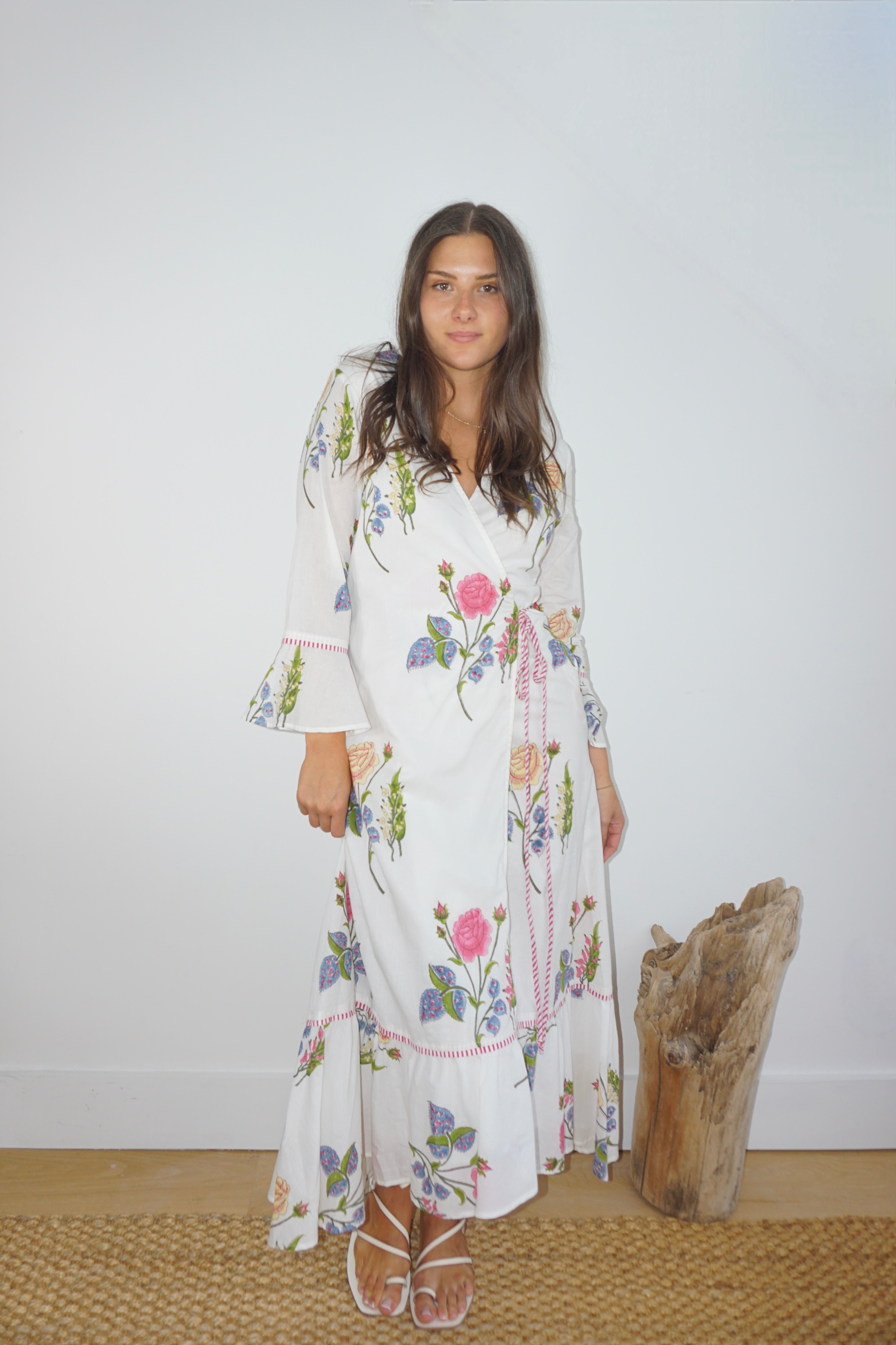 Rhode Wrap Dress in Multi Rosette