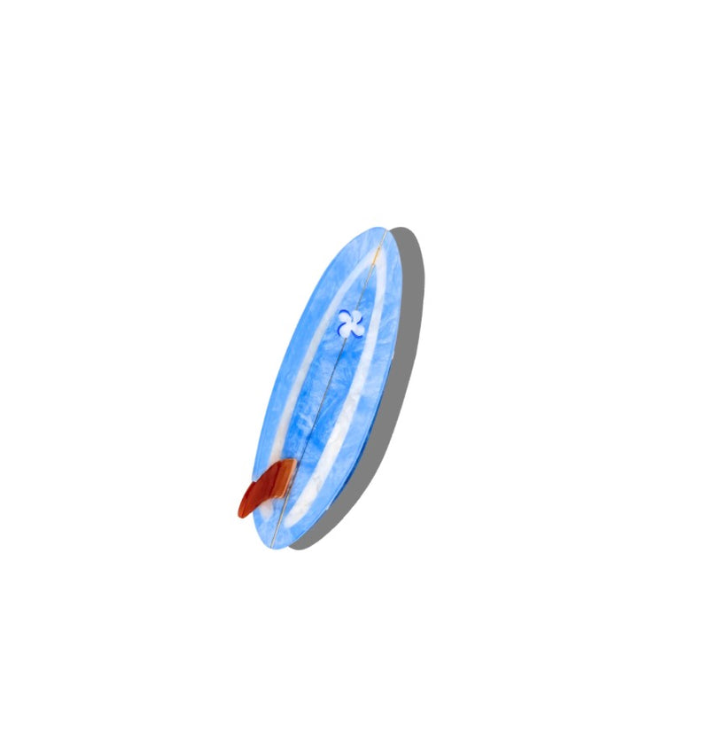 Hand Painted Surf Boards Claw Hair Clip - Baby Blue
