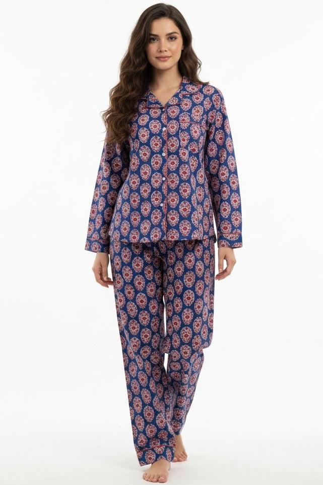 Gabriella Long Pajama Set in Midnight Floral
