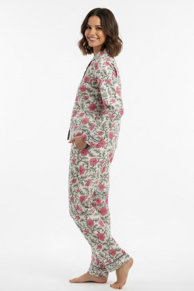 Gabriella Long Pajama Set in Violet Lotus