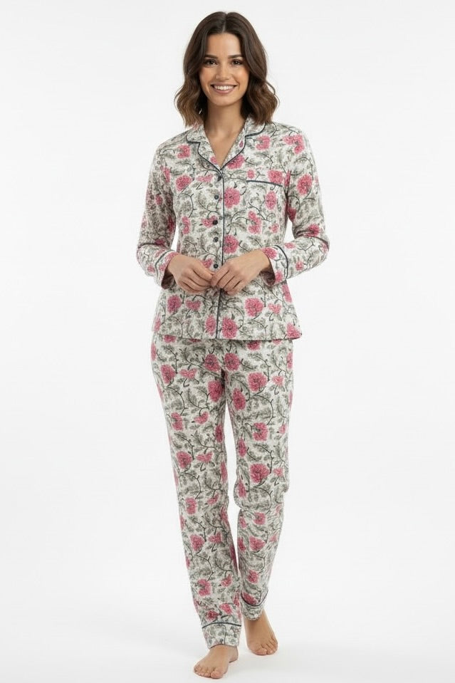 Gabriella Long Pajama Set in Violet Lotus