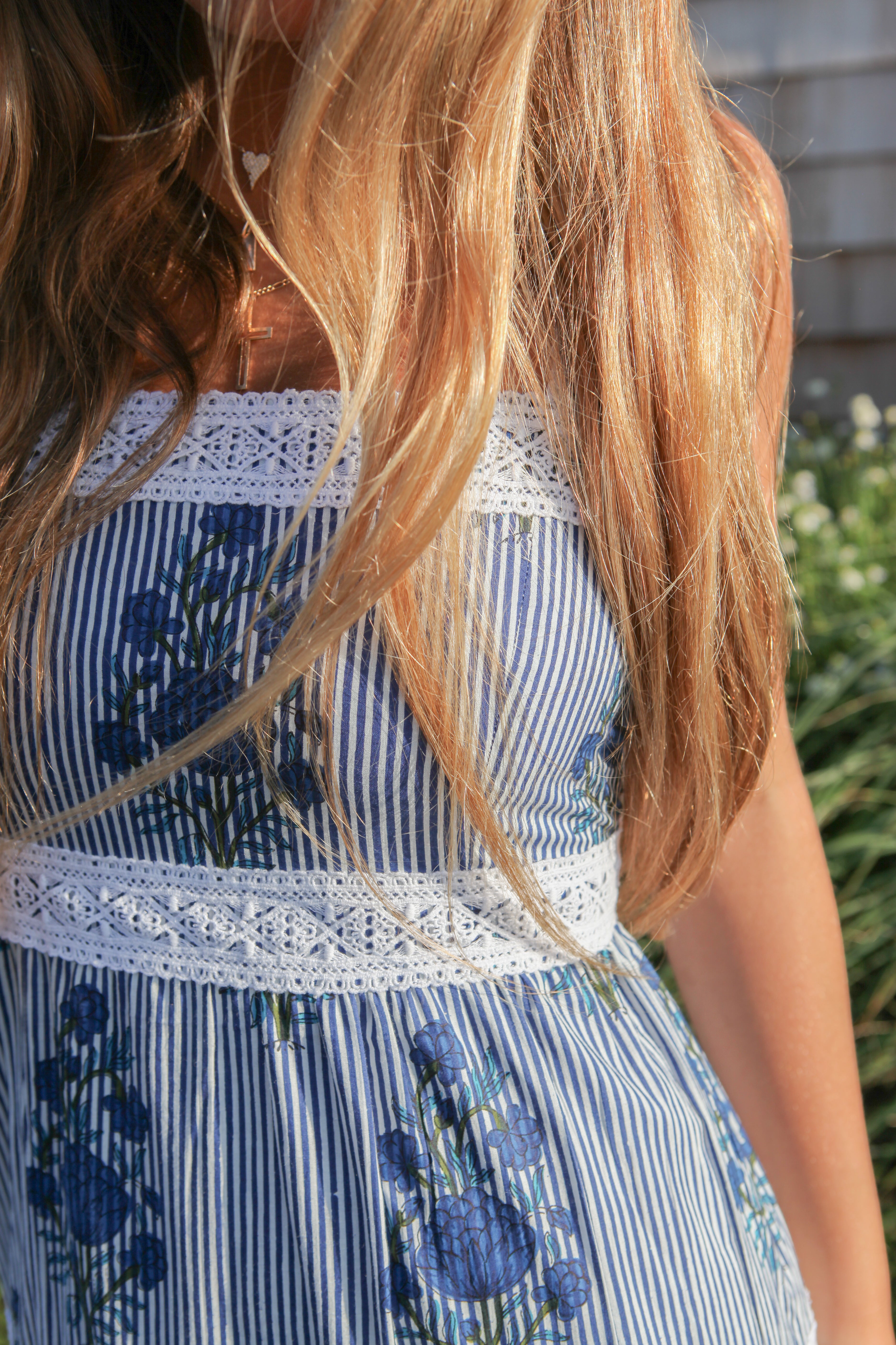 Halo Maxi Dress in Navy Block Stripe