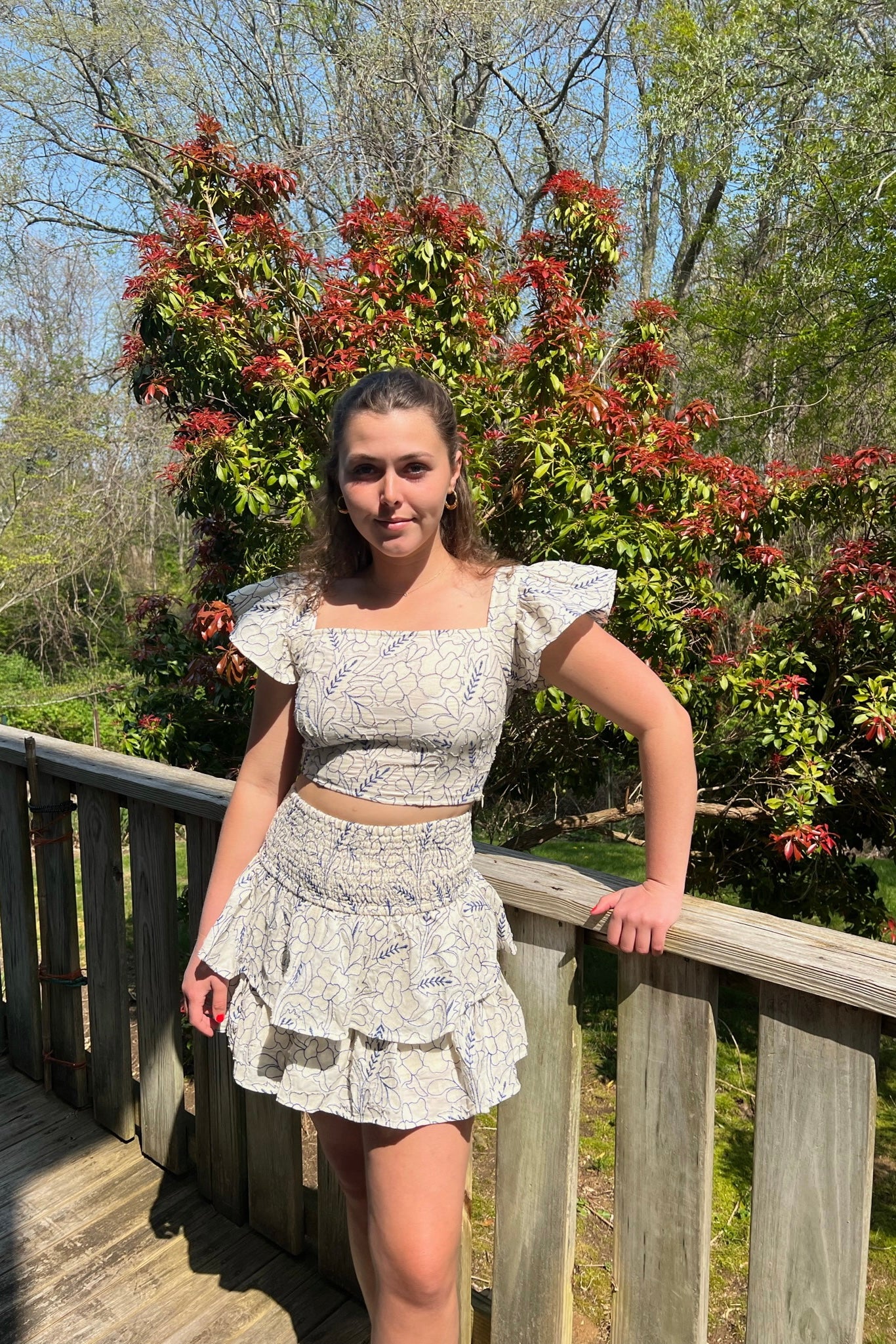 Cleo Cap Sleeve Top - Pink Jacquard