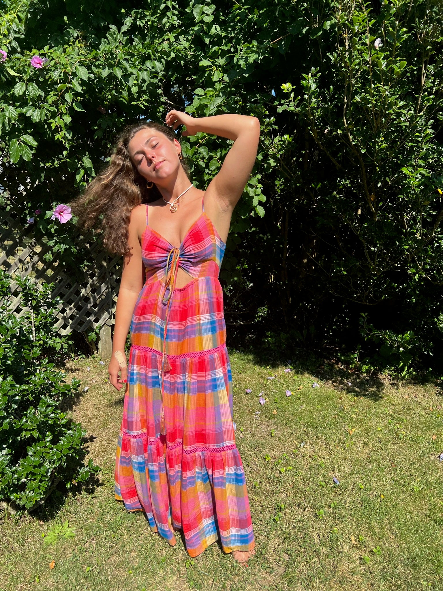 Nibi the Label Nadia Tier Dress - Rainbow Plaid