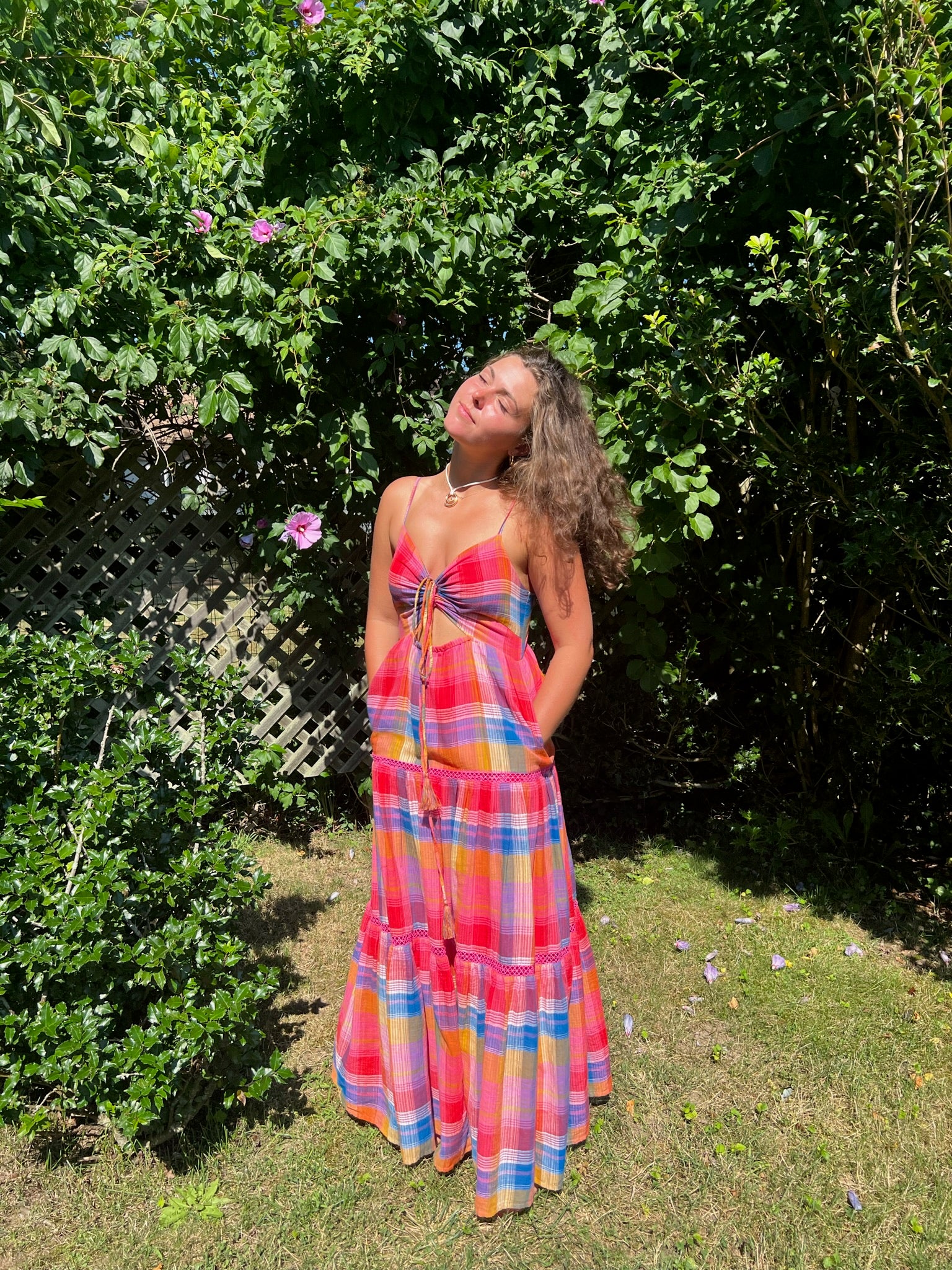 Nibi the Label Nadia Tier Dress - Rainbow Plaid